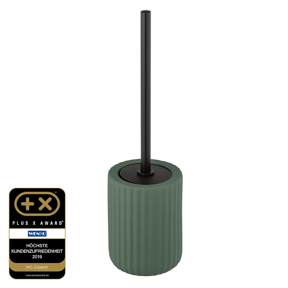 WENKO Belluno green ceramic Toilet Brush Holder  11 5 x 42 x 11 5 cm