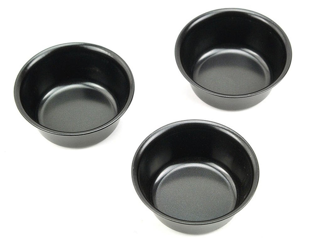 3 Pack Mini Nonstick Pie Pans Mould Makers Baking Tin For Tarts,Tartlets,Cupcakes,Pies,Cheesecakes,Bread (Round)
