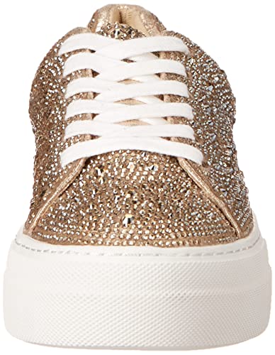 Betsey Johnson Womens Sidny Sneaker, Light Gold, 55