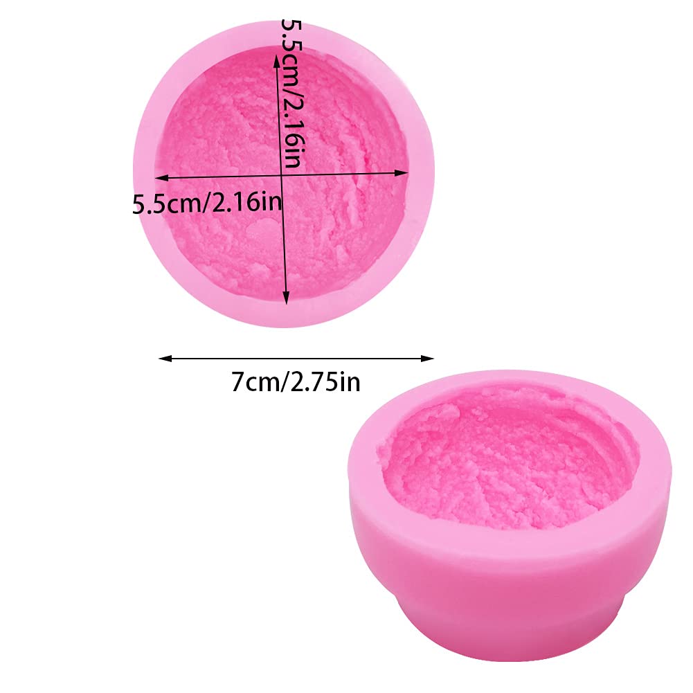 Kuuguu 3 Pcs 3D Ice Cream Ball Shape Silicone Molds Semi Sphere Mold Cookie Pastry Mold For Chocolate Pudding Dome Mousse Fondan