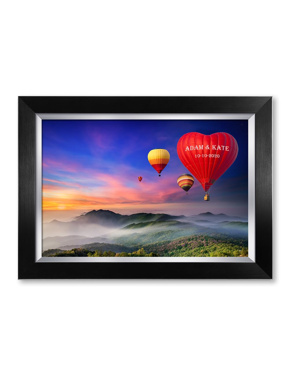 Ipic - Romance On High Personalized Wall Art With Names, Personalized Artwork With Names And Date On, Customized Gift For Annive