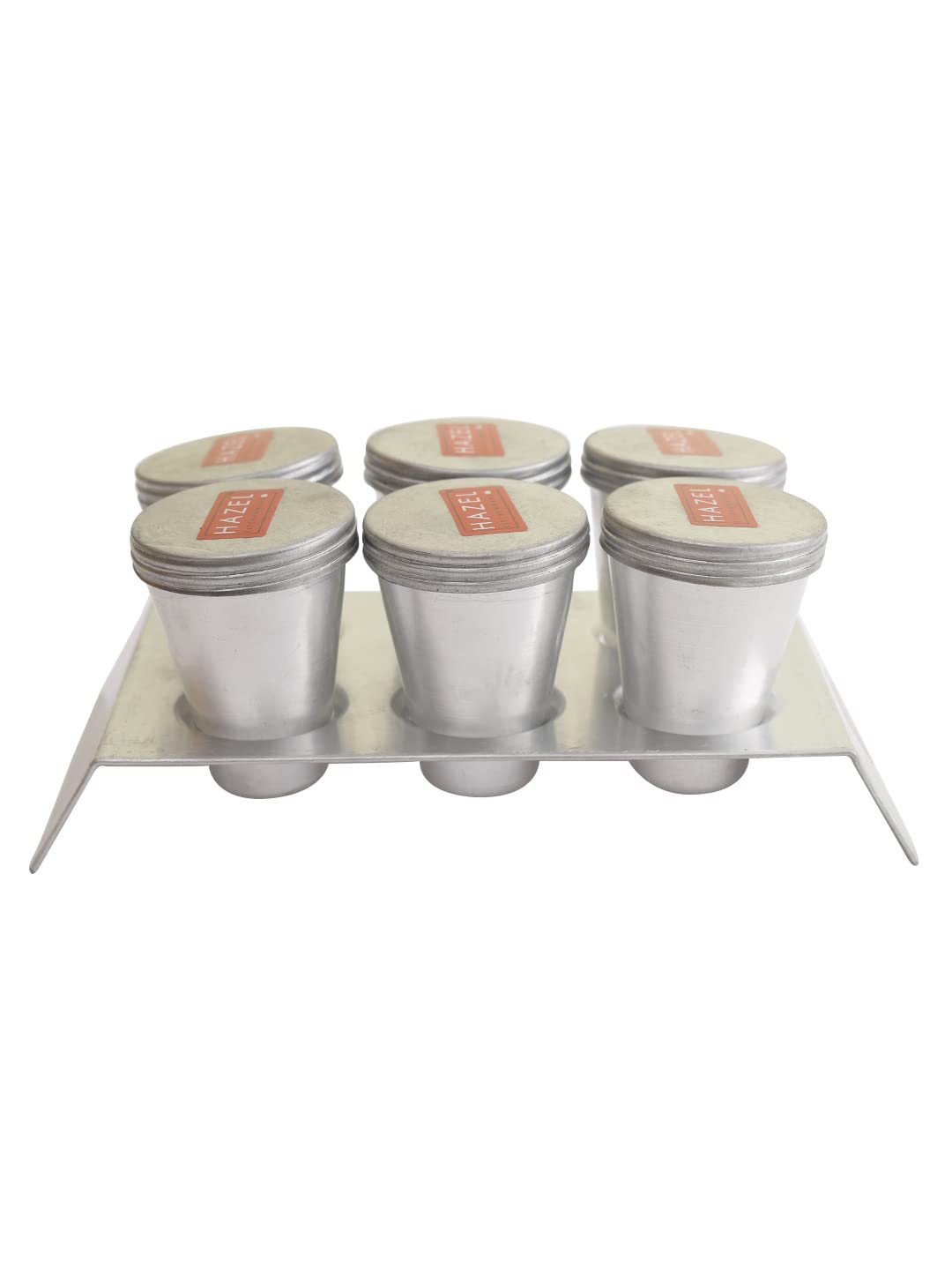 Hazel Aluminium Kulfi Moulds Set With Lid | 5.6 X 5.6 X 11 Centimeters Small Homemade Kulfi Moulds Set | Reusable Popsicle Ice C