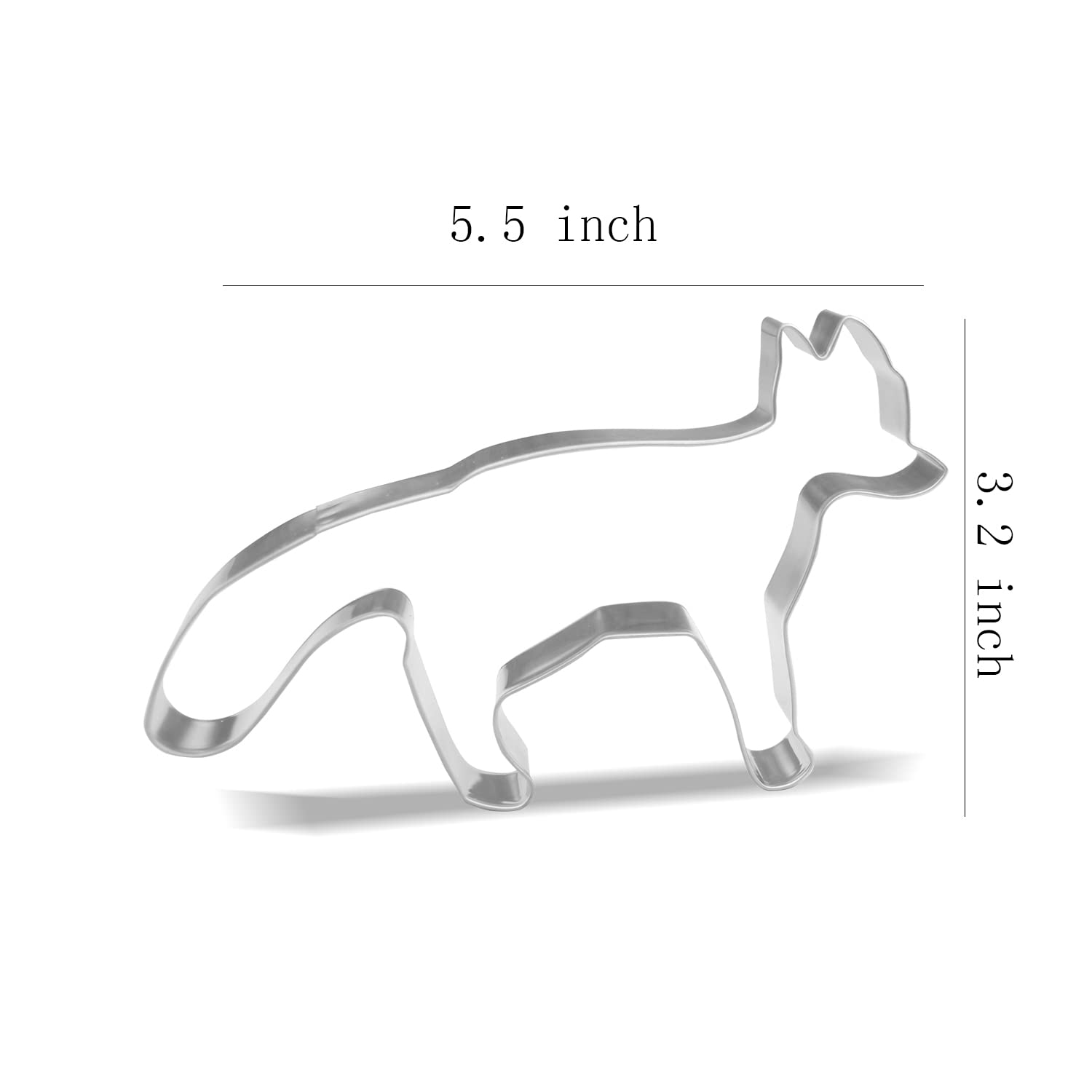 Keewah Fox Cookie Cutter - Stainless Steel, 5.5 x 3.2 Inch, Silver