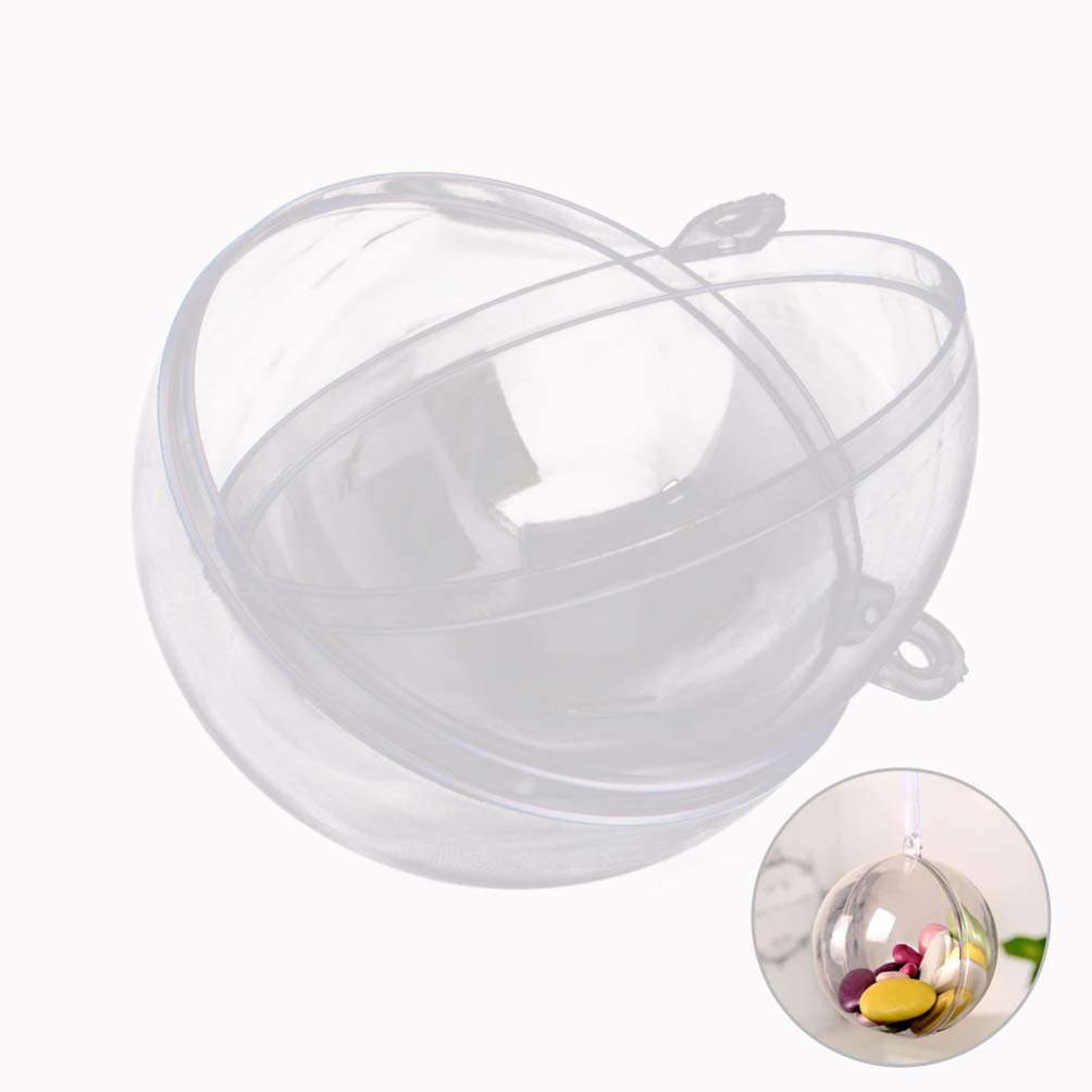 Vosarea Wedding Ornament Clear Plastic Fillable Christmas Ornaments Christmas Tree Decorations Ornaments DIY Crafts 8cm Yule Orn