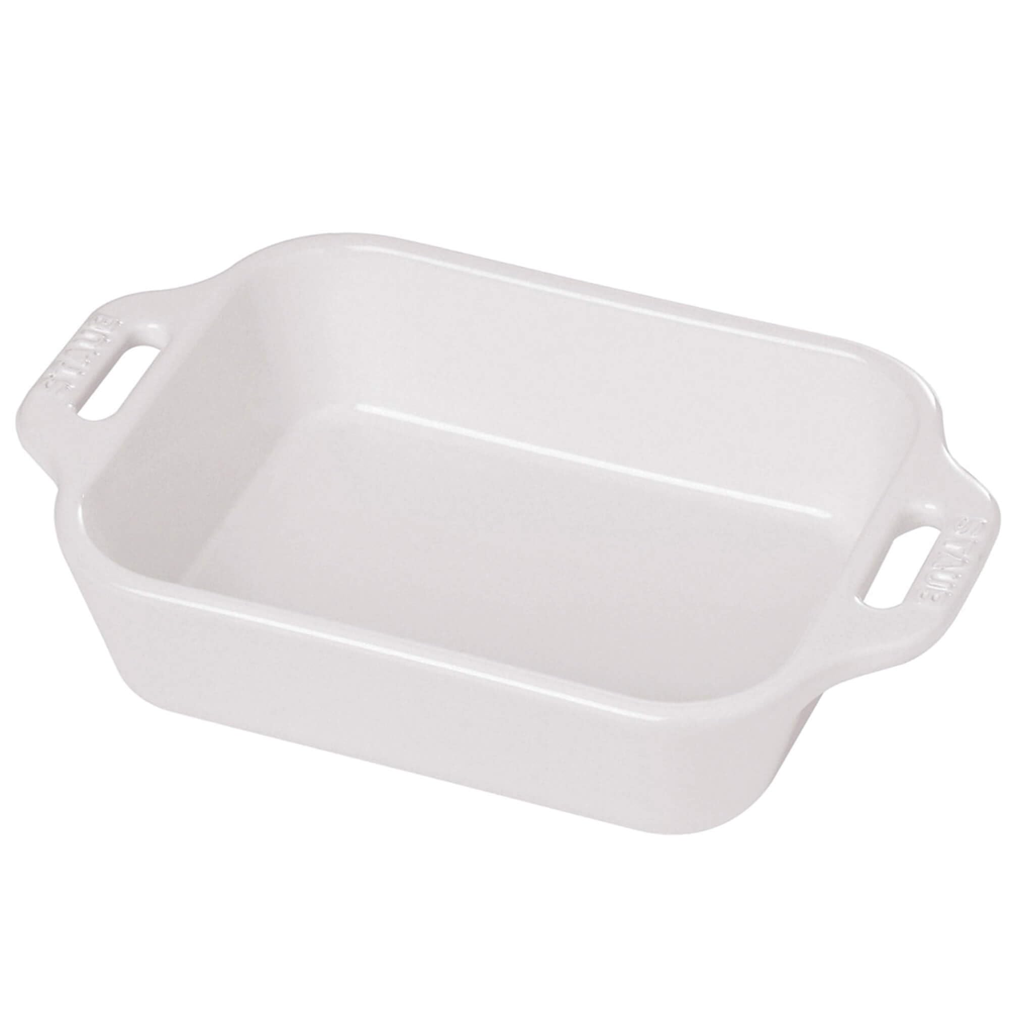 STAUB Ceramic Rectangular Baking Dish, 10.5x7.5inch, White