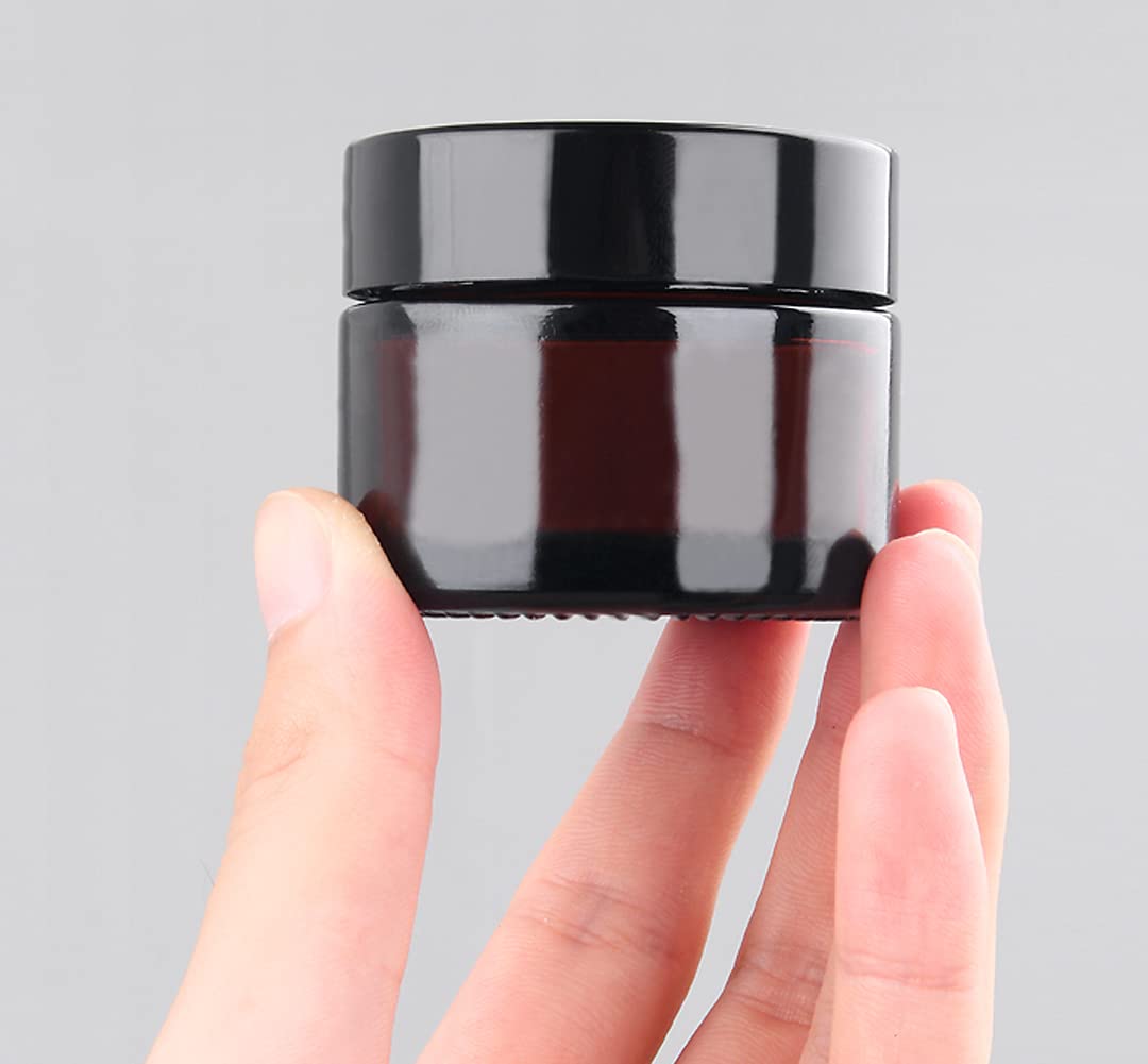 6Pcs 5Ml Amber Glass Jar Empty Refillable Cosmetic Face Cream Lip Balm Storage Jars Bottle Container Pot With Liners And Screw B