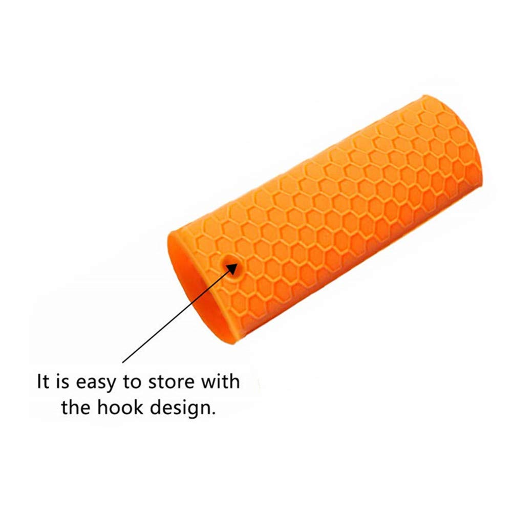 Silicone Hot Handle Holder, Heat Resistant Potholder Rubber Pot Handle Cover For Cast Iron Skillets, Sleeve Grip, Frying Pans 6X