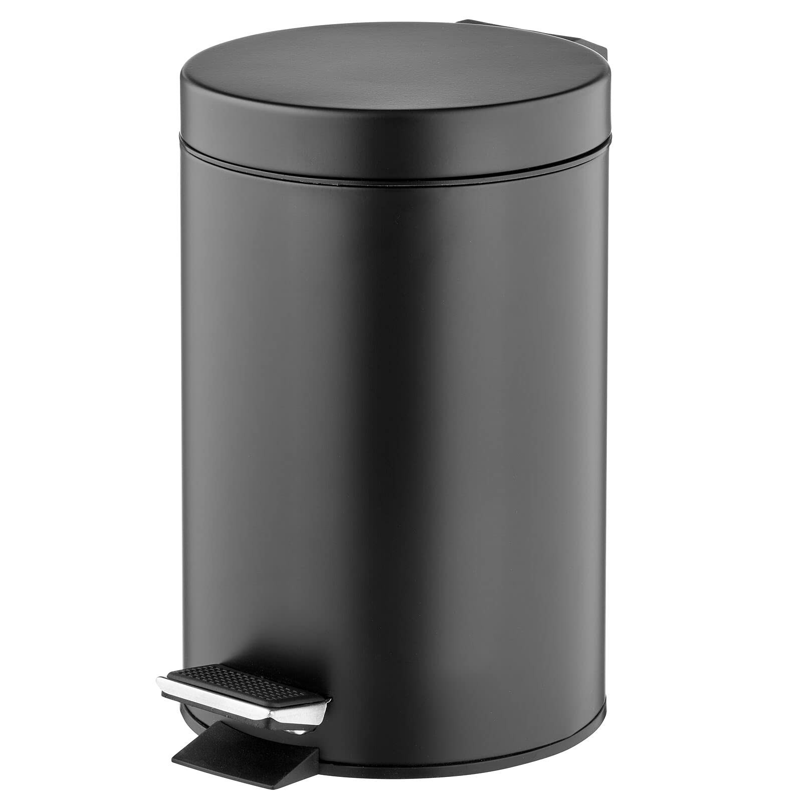 mDesign Pedal Bin - Metal Waste Bin with Pedal, Lid and Plastic Bucket Insert - for Bathroom, Kitchen, and Office - 3 Litre Hous