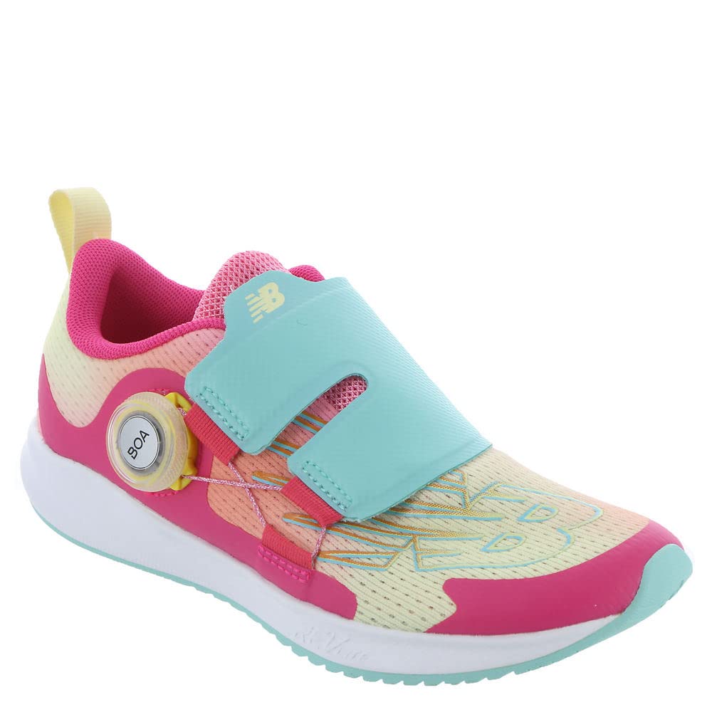 New Balance Kids Fuelcore Reveal V3 Boa Running Shoe, Hi-Pinksurfpeach Glaze, 105 Wide Little Kid