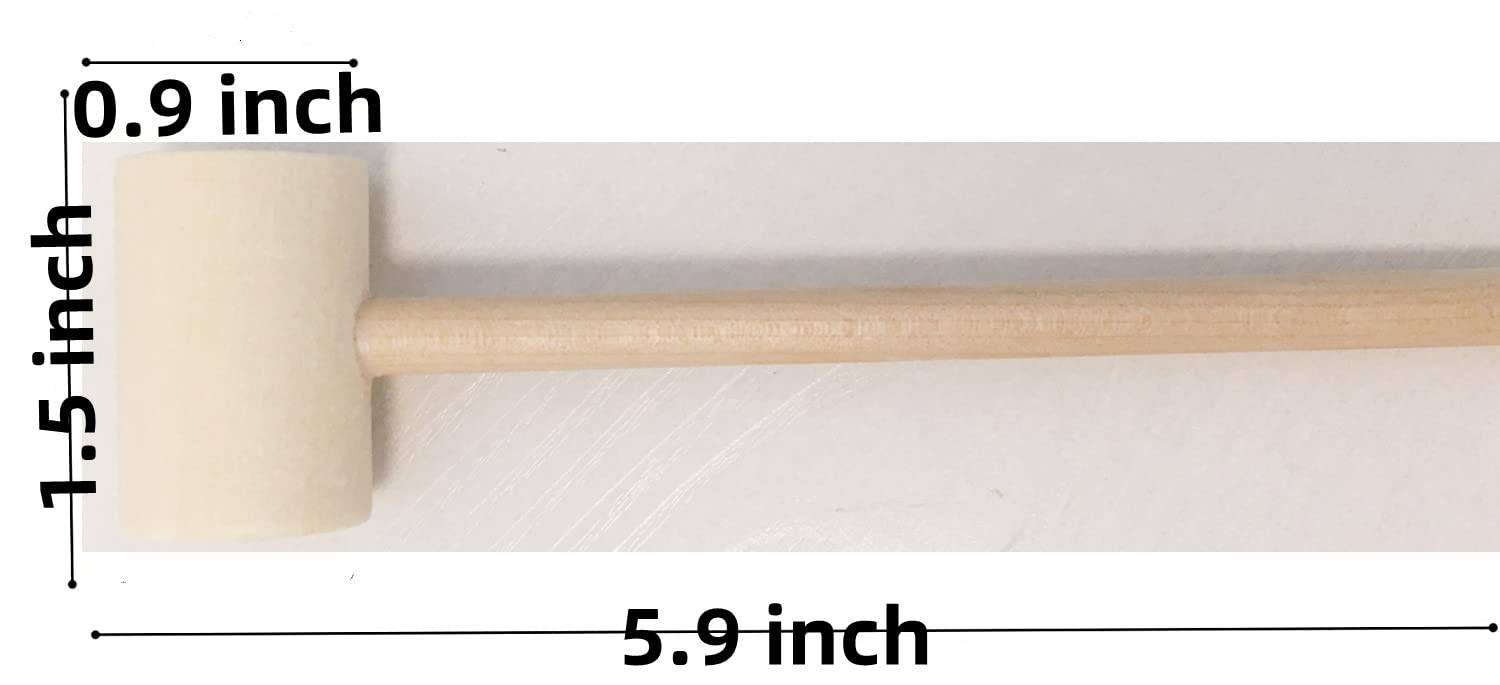 Autupy 20 Pieces Wooden Crab Lobster Seafood Mallets,Wooden Hammer For Chocolate,Breakable Heart Hammer