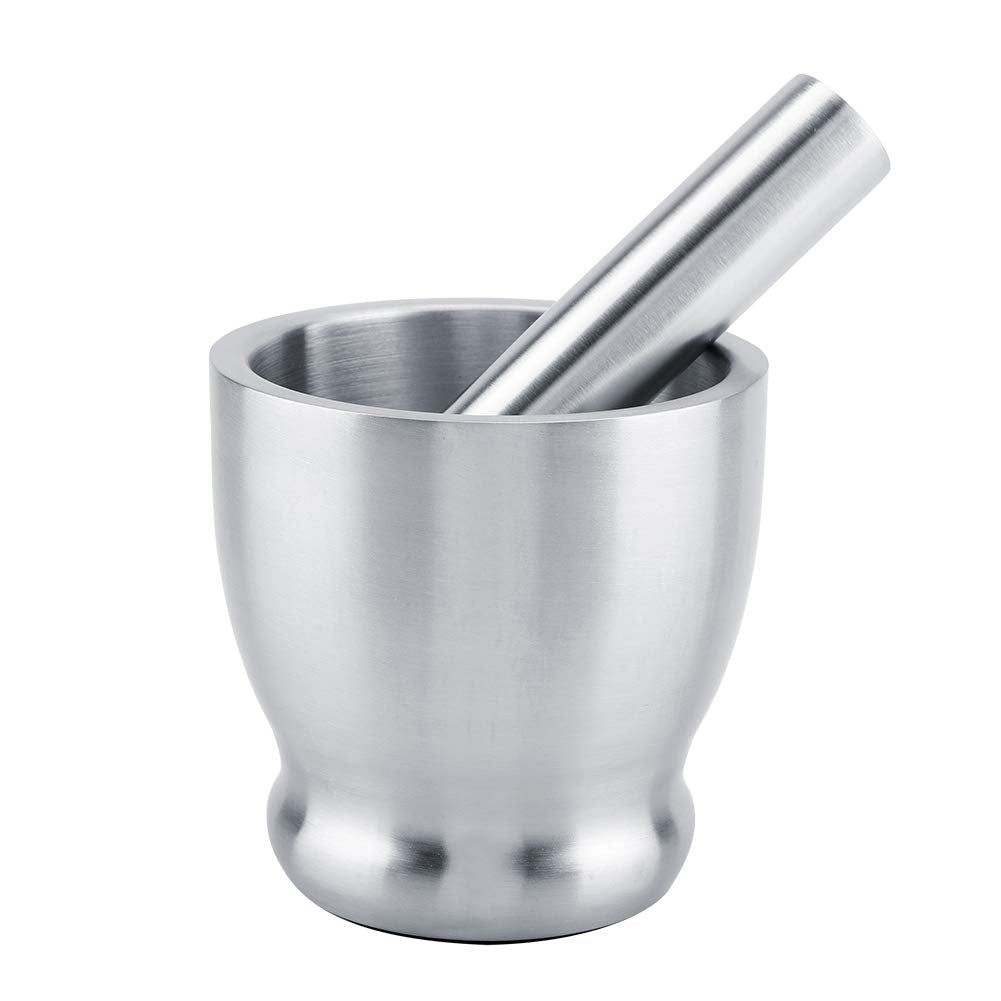Stainless Steel Mortar And Pestle Set, Pill Crusher, Heavy Duty Kitchen Grinding Bowl Grinding Tool For Grinding Spices Seasonin