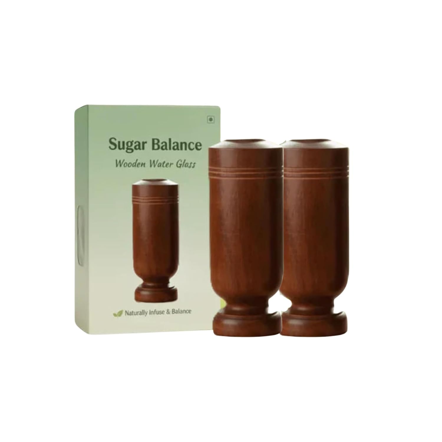 TEZRIA Sugarcare Balance Wooden Water Glass | Natural Wooden Drinking Cup | EcoFriendly Reusable Water Tumbler | Smooth Finish 