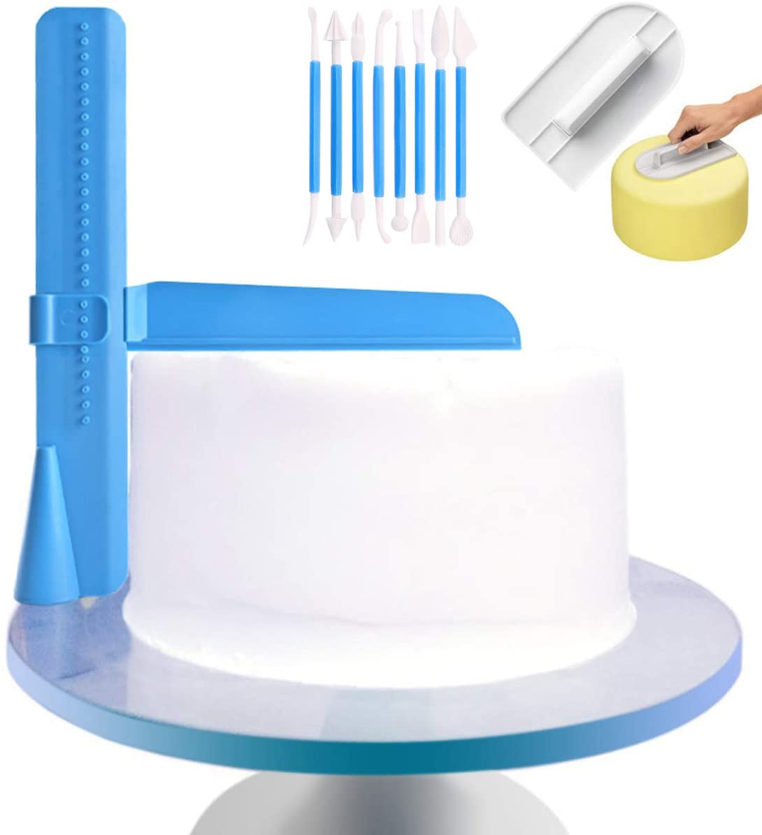 Cozy Gadent Adjustable Cake Scraper, Plastic Cake Cream Smoother, Easy Comb Set Edge Side Decorating Tools, With Tools 3 In 1