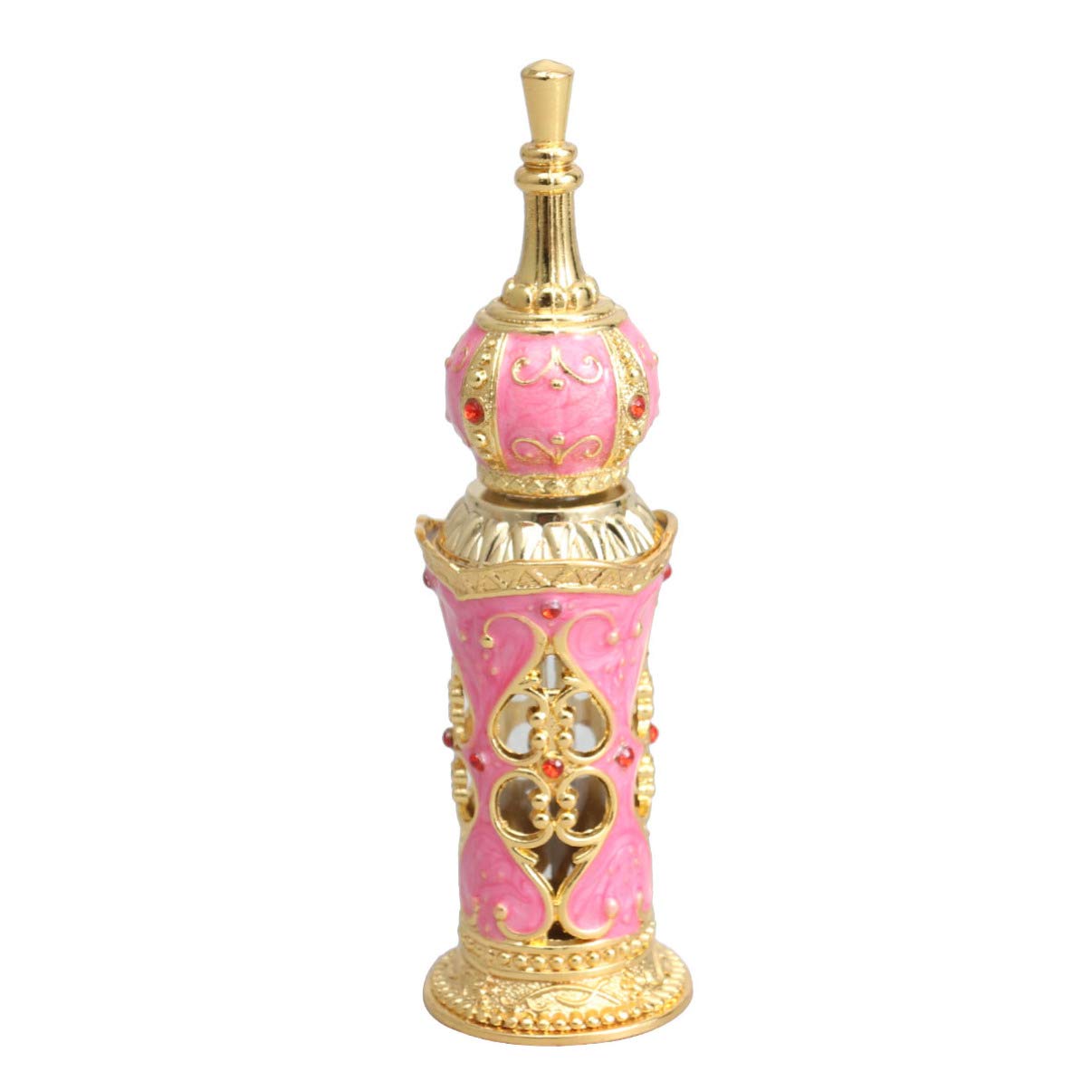 Operitacx Refillable Glass Perfume Bottle 12Ml Vintage Middle Eastern Flower Vine Design Empty Essential Oil Container for Trave