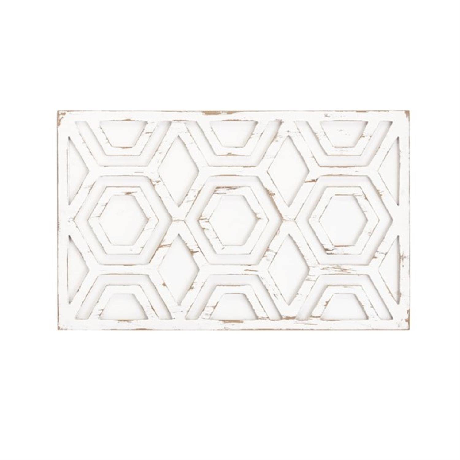 INK+IVY Wooden Wall Art with Pattern White/See below