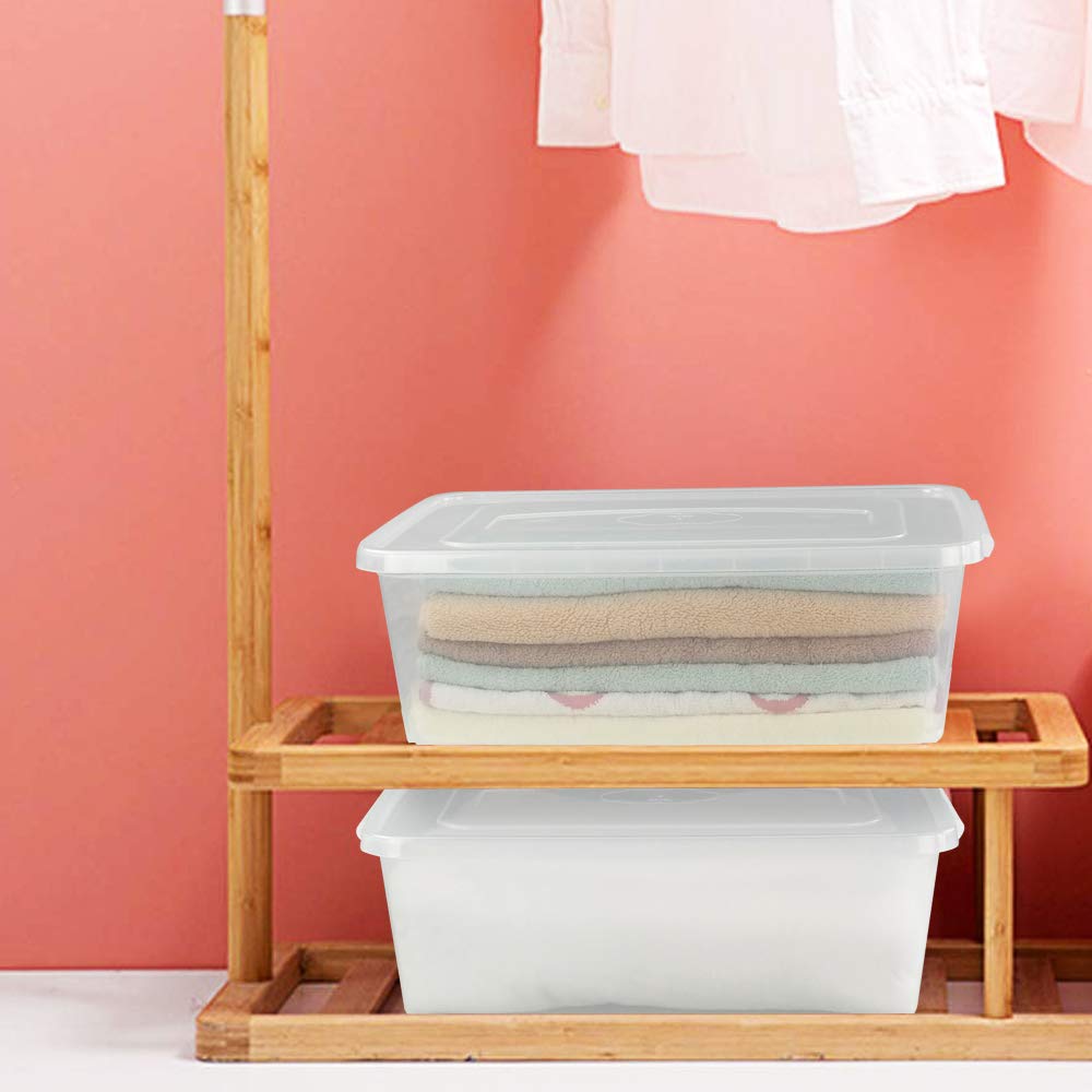 Anbers 16 Quart Clear Latching Storage Containers With Lid, Plastic Storage Box, 2 Packs