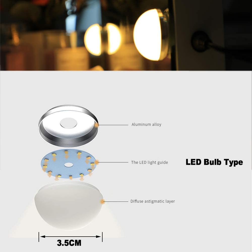 Hompen Vanity Mirror Makeup Mirror With Lights,Large Hollywood Lighted Vanity Mirror With 15 Dimmable Led Bulbs,3 Color Modes, T