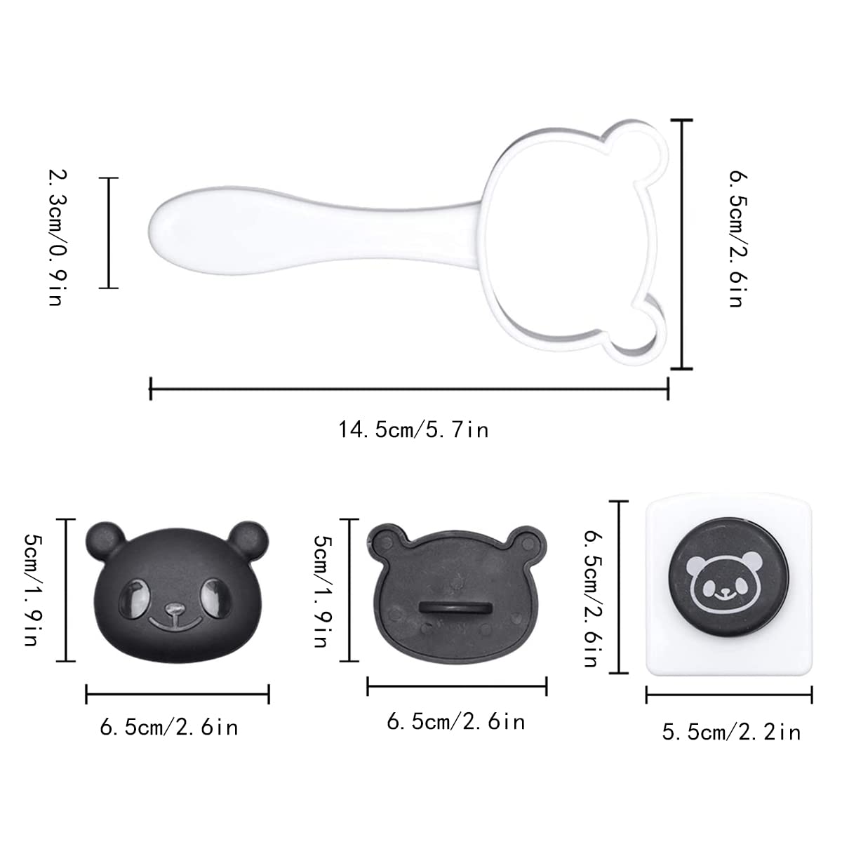 Velidy Bento Accessories Rice Ball Mold,Cartoon Panda Sushi Maker Mould Seaweed Cutter Bento Nori Kitchen Rice Mould For Kids Pa