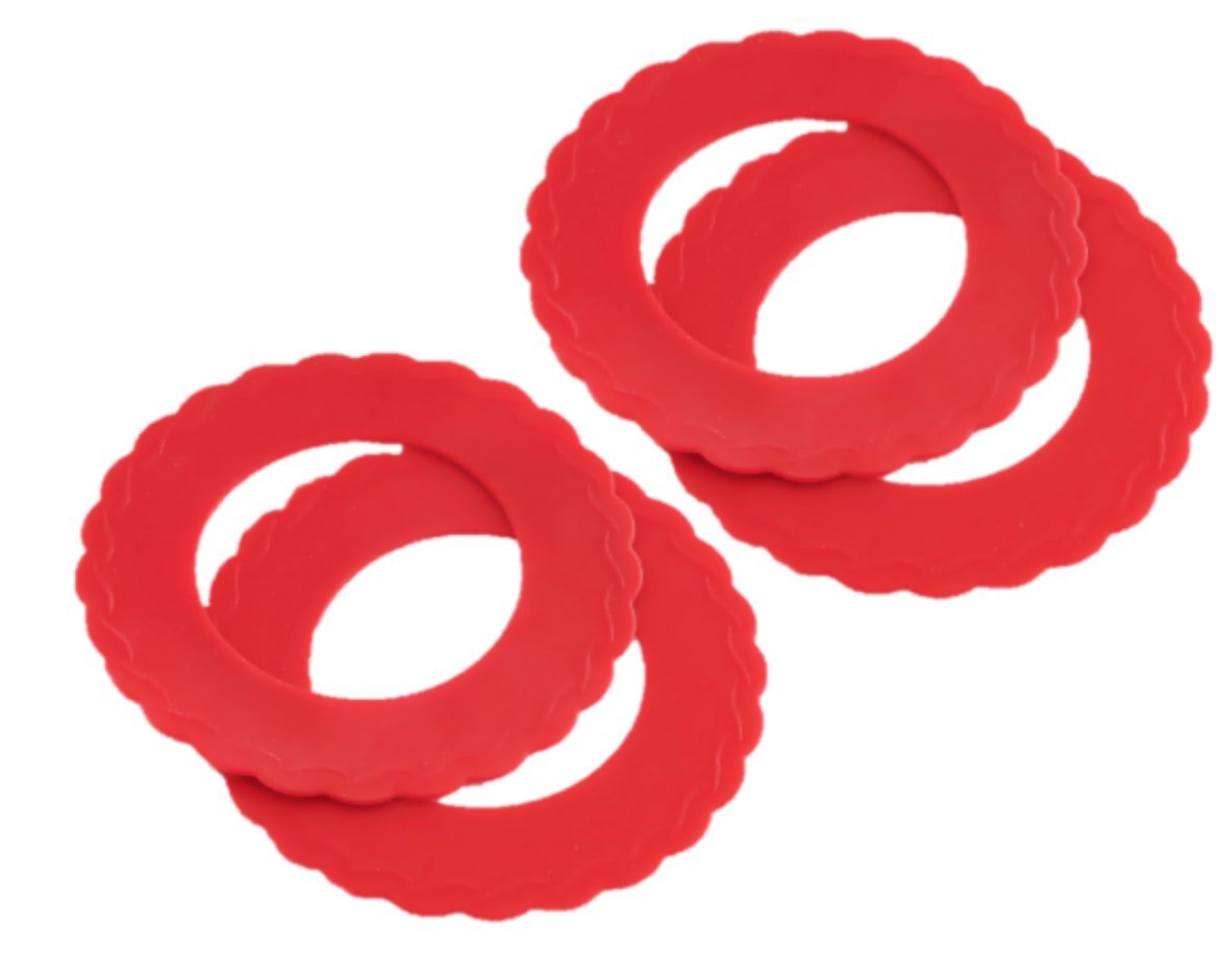 Norpro Silicone Mini Pie Pan Shields, Set Of 4, 6 Inch, Red
