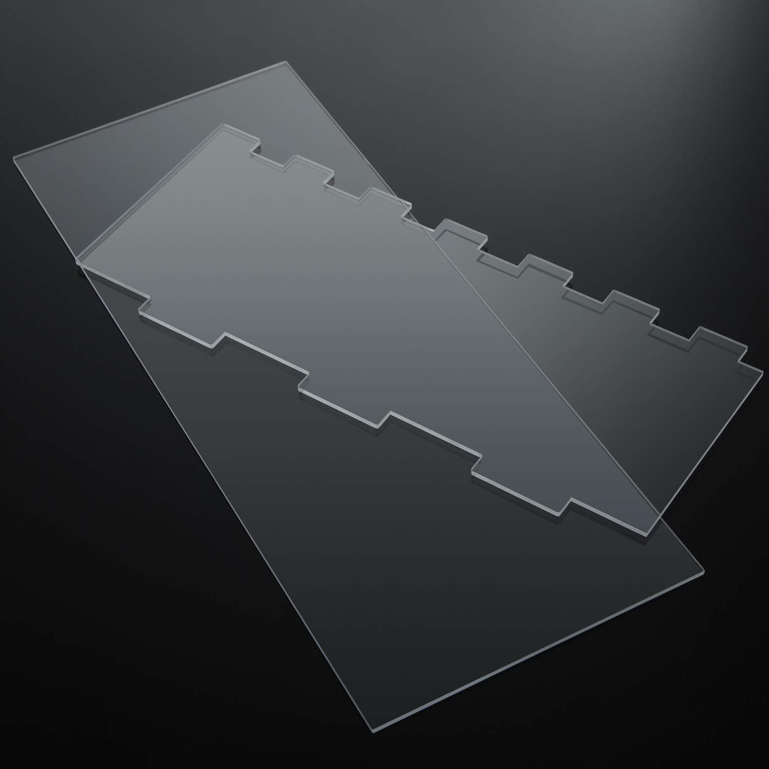 2 Pieces Large Clear Acrylic Cake Scraper Set Smoother Scraper And Stripes Edge Contour Comb For Icing Frosting Buttercream Baki