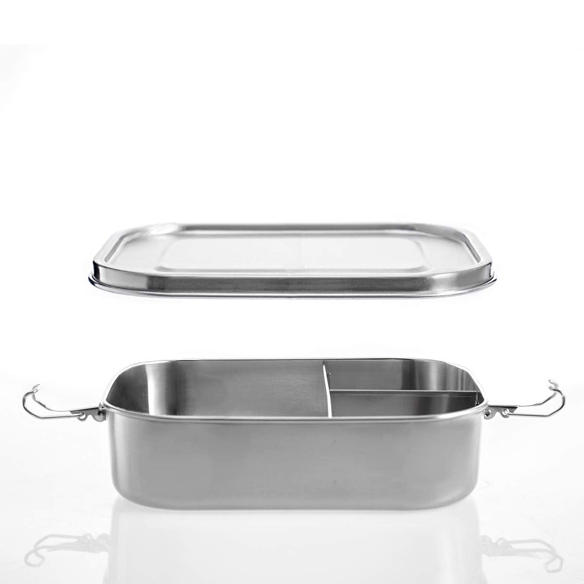 Stainless Steel Bento Box Lunch Containers For Adults Leakproof 3 Compartment Metal Bento Lunch Box Food Container For Over 5 Ye