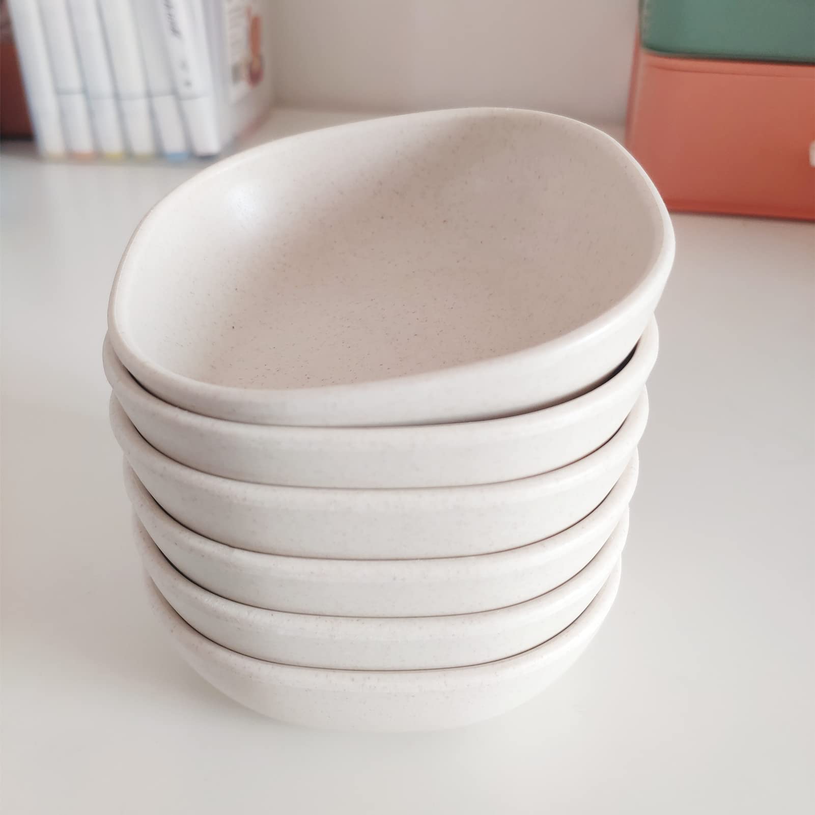 Lomoker 4.5 Oz Bamboo Fiber Pinch Bowls, 3.75'' Small Dessert Bowls, Snack Bowls, Prep Bowls, Dipping Sauce Cups, Dishwasher & M