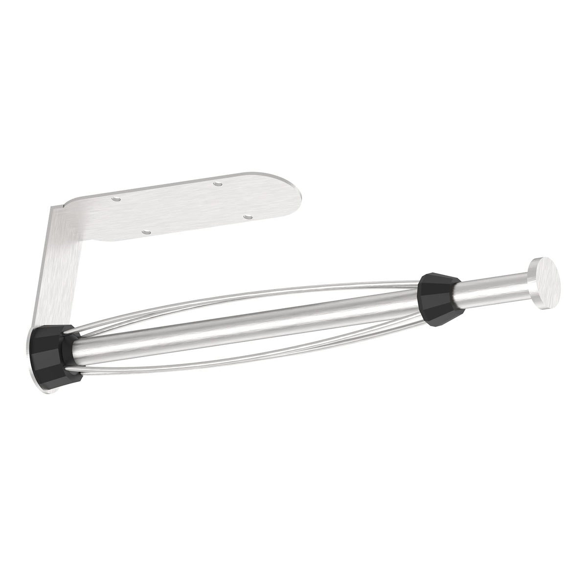Paper Towel Holder Under Cabinet Brushed Nickel Wall Mount Paper Towel Holder With Damping Single Hand Operable, Under Counter P