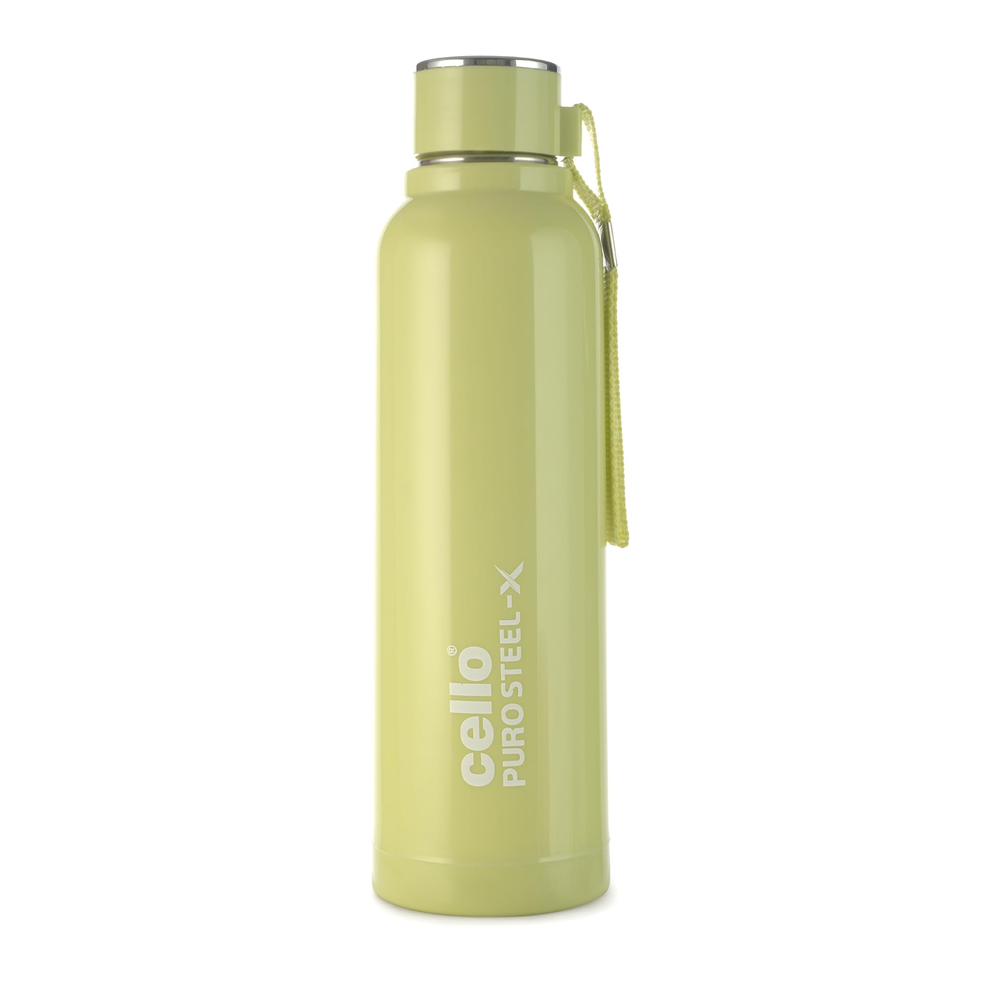 Cello Puro SteelX Benz 900 Pu Insulated Water Bottle 900 Ml, Green | Bpa Free, Leakproof, Isi Certified |Hot & Cold Bottle For 