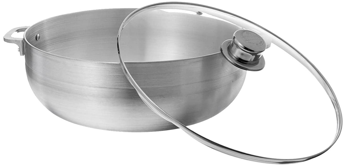 Uniware Aluminum Heavy Gauge Caldero With Glass Lid, Silver, 2 Quart