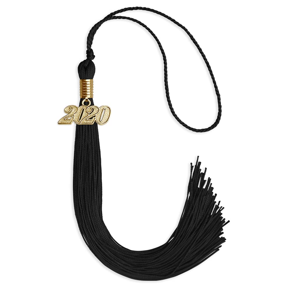 Endea Graduation Single Color Tassel with Gold Date Drop (Black, 2020)