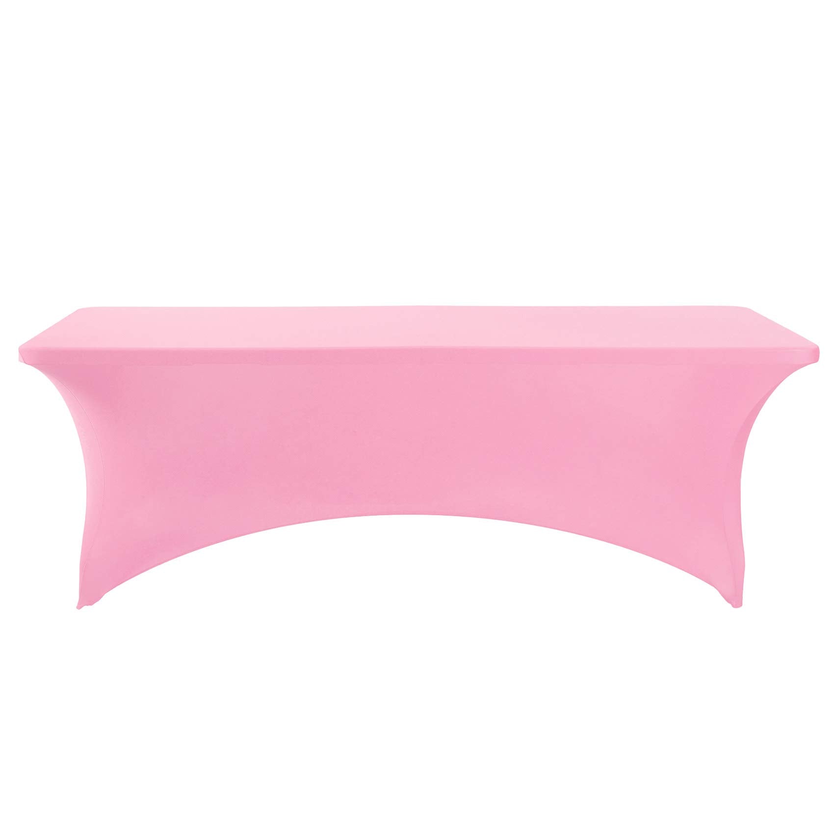 Hezuzo 2Pack Spandex Table Cover For 8Ft Table Universal Fitted Stretch Tablecloth For Party, Banquet, Wedding And Events-Pink