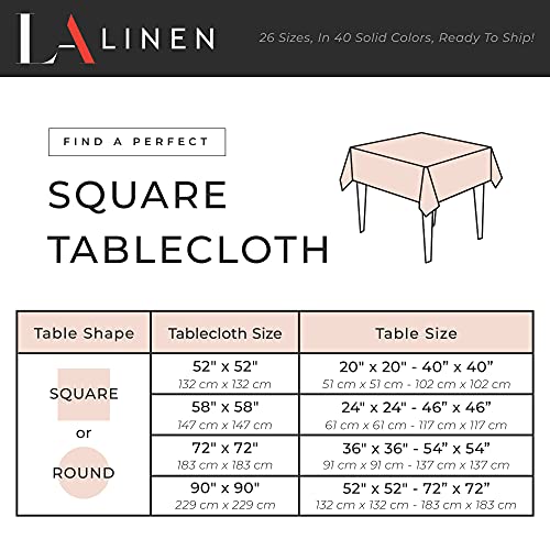 La Linen Polyester Poplin Square Tablecloth, 72 By 72-Inch, Mint