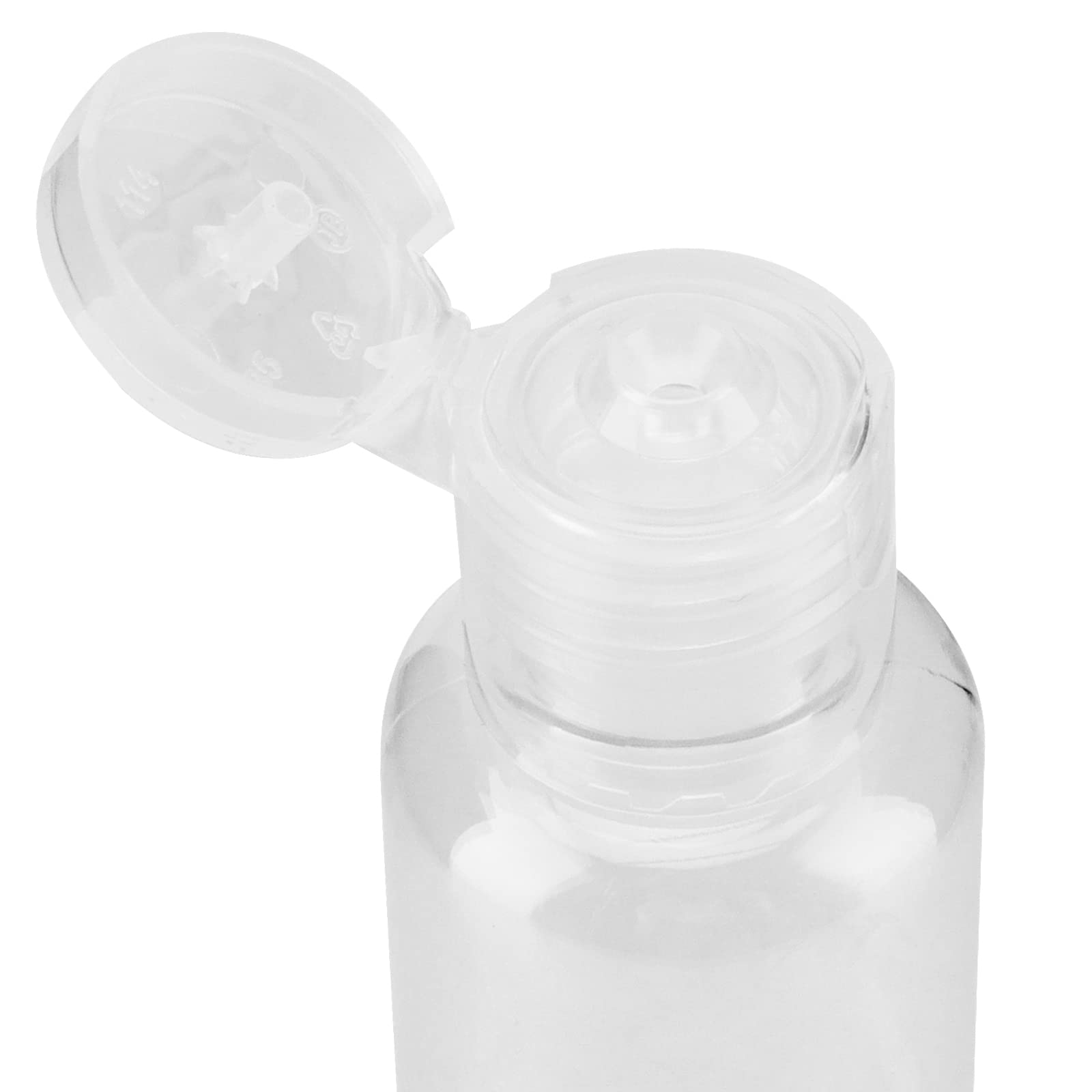 Keileoho 80 Pack 1Oz Clear Plastic Flip Cap Bottles, Empty Squeeze Bottle With Flip Cap, Portable Refillable Containers Travel B