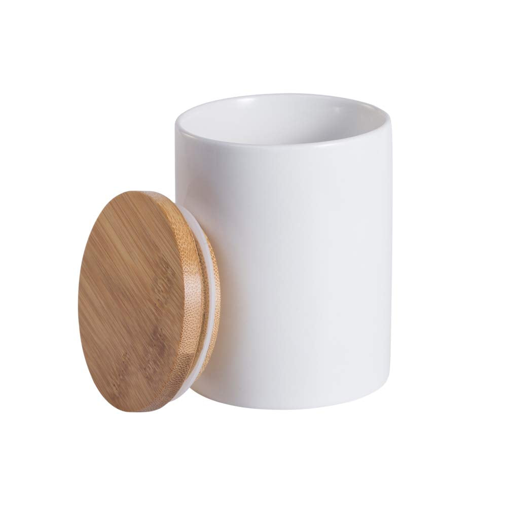 June Sky Sugar and Cream Set,Ceramic Sugar Containers with Lid and Spoon - Porcelain White Salt Boxes, Perfect for Kitchen Home,