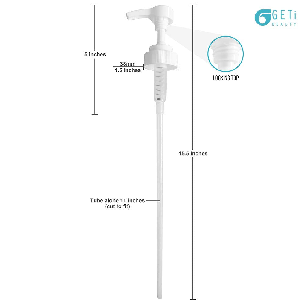 Universal Gallon Shampoo Pump Dispenser By Geti Beauty | 128Oz Liquid - Detergent Jugs | Conditioner, Hand Sanitizer, Massage Oi
