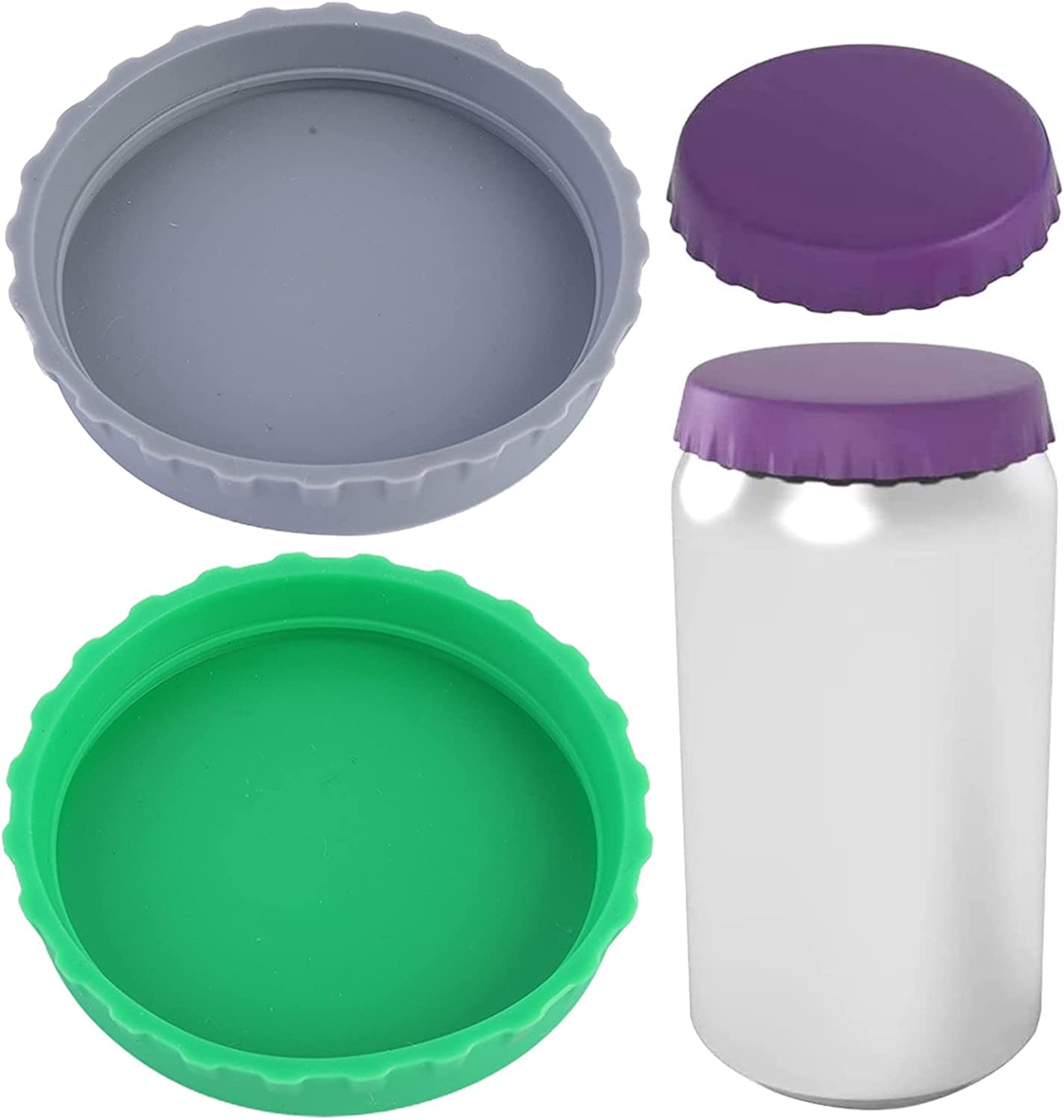 2 Pcs Blue Silicone Coke Can Covers Flexible Reusable Food Grade Leak Proof Protection Soda Silicone Can Lids For Kitchen Must-H