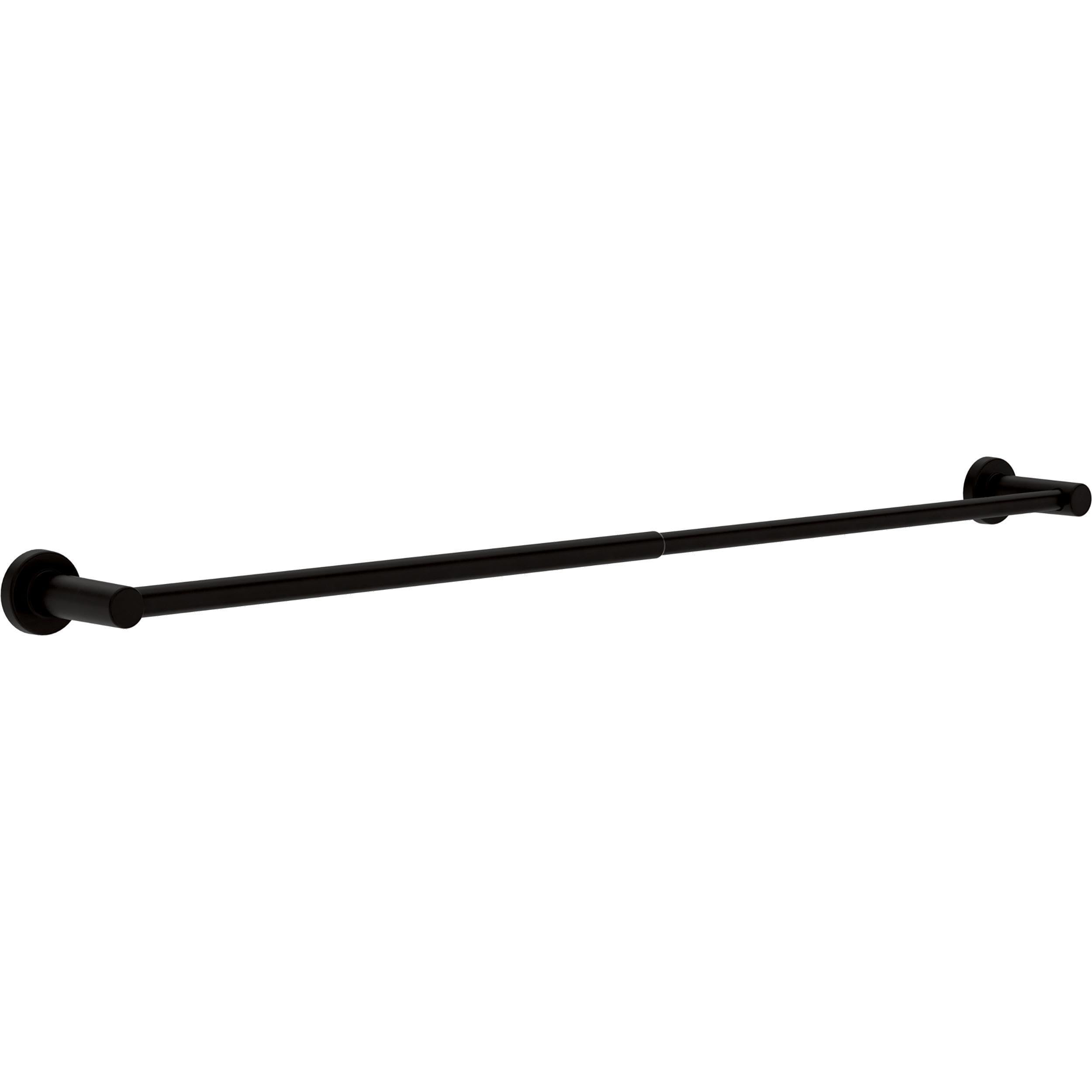 Franklin Brass Wake (1-Pack) Telescoping 15-1/2 - 29 Adjustable Towel Holder Matte Black Wall Mounted Towel Bar Expandable Towel
