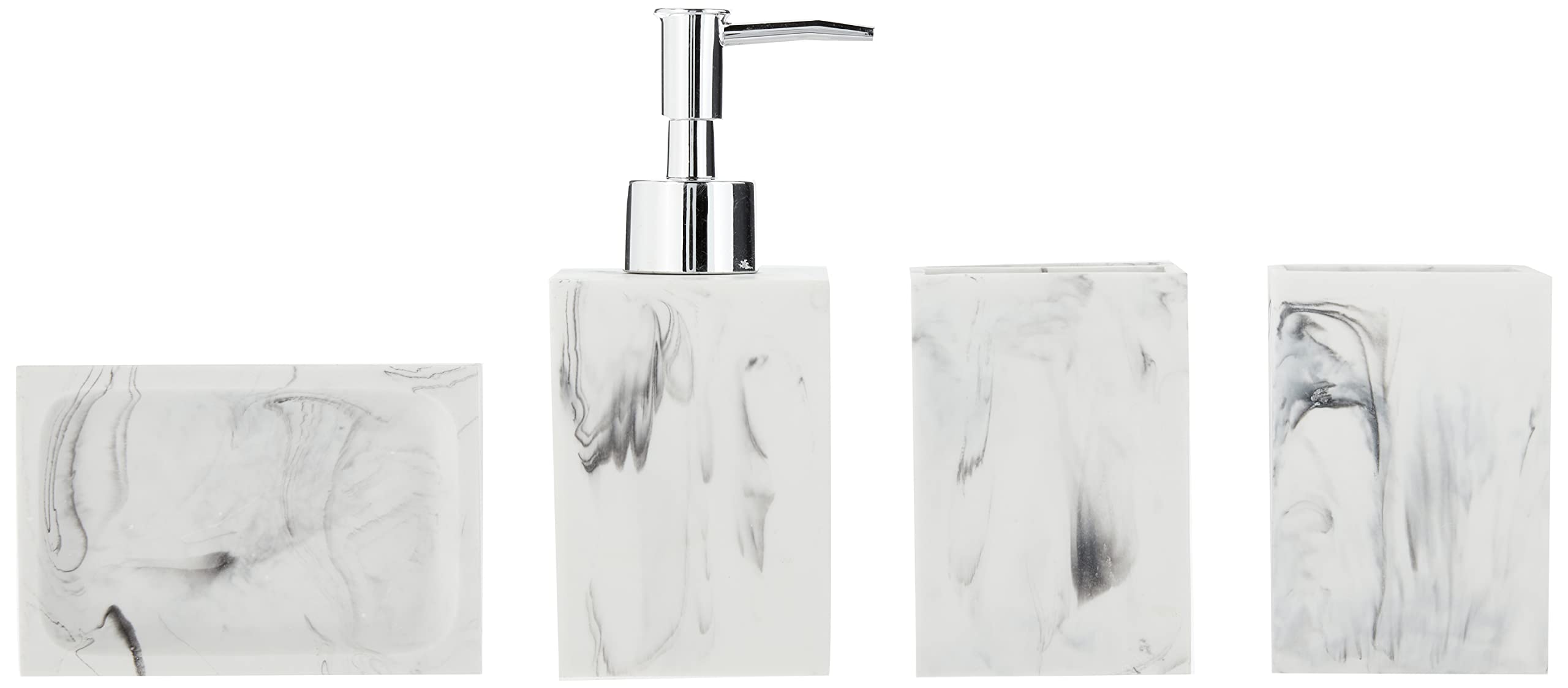 Sweet Home Collection Bathroom Accessories Collection Unique Decorative Beautiful Designs Bath D  Cor, 4 Piece Set, Plaza(Pack O