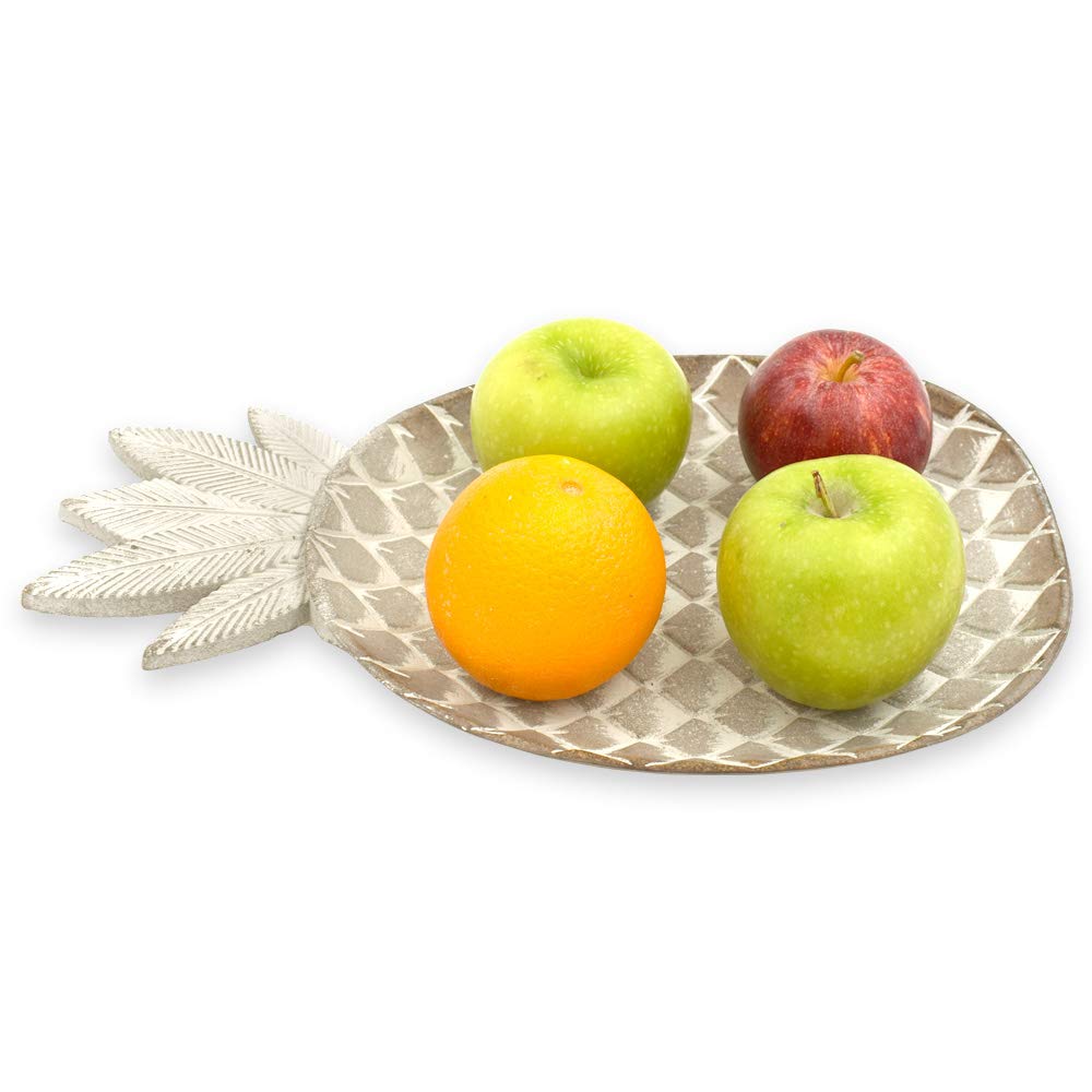 Sterling Hand Carved Wooden Serving Tray (Fruits, Tea, Coffee, Snacks, Water) Decorative Tray/Platter For Home/Kitchen/Table Dec