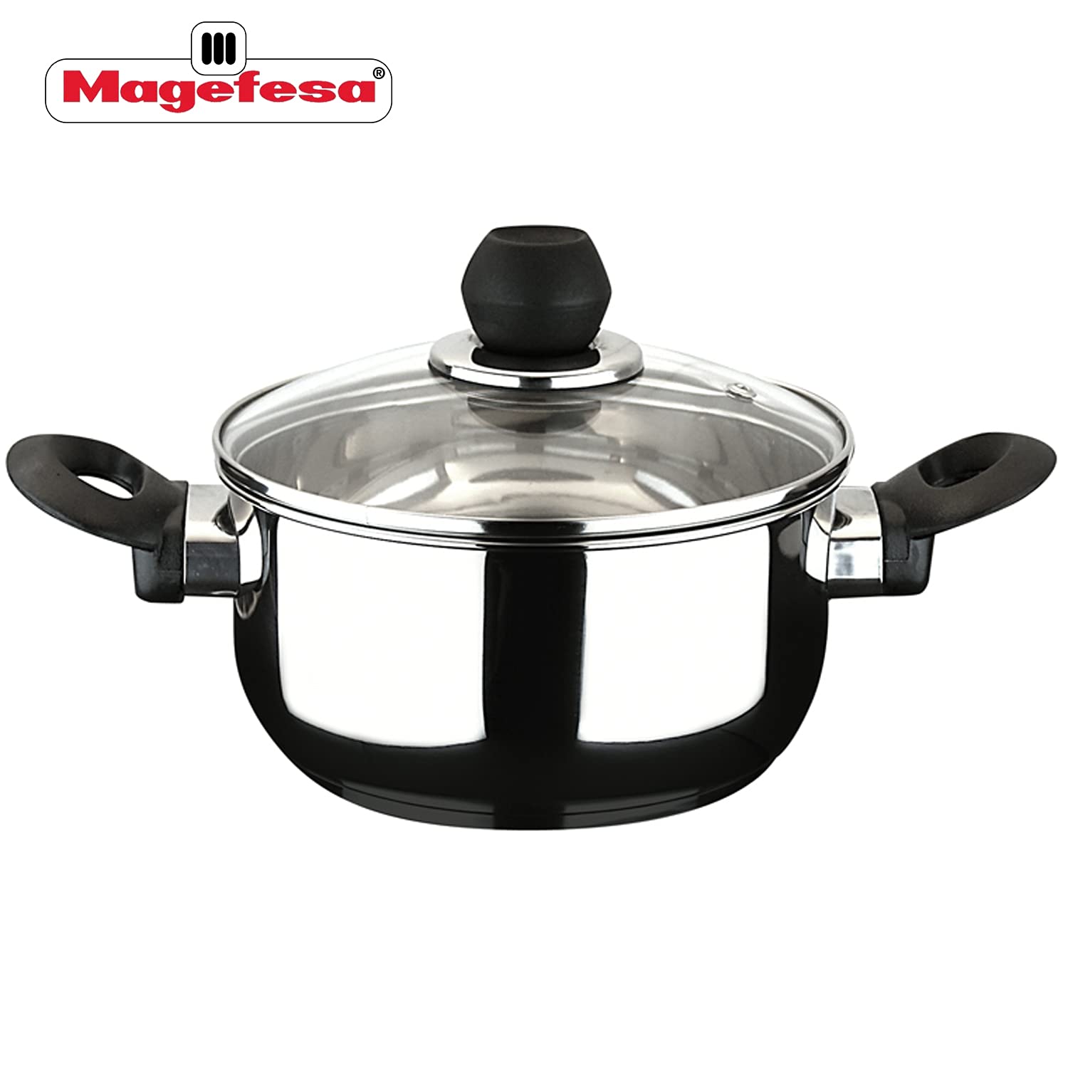 MAGEFESA  Practika pot an pan set, 7 Piece, this cookware include Stockpot, Stew pot, Saucepan, Deep saut  , Stainless Steel, co