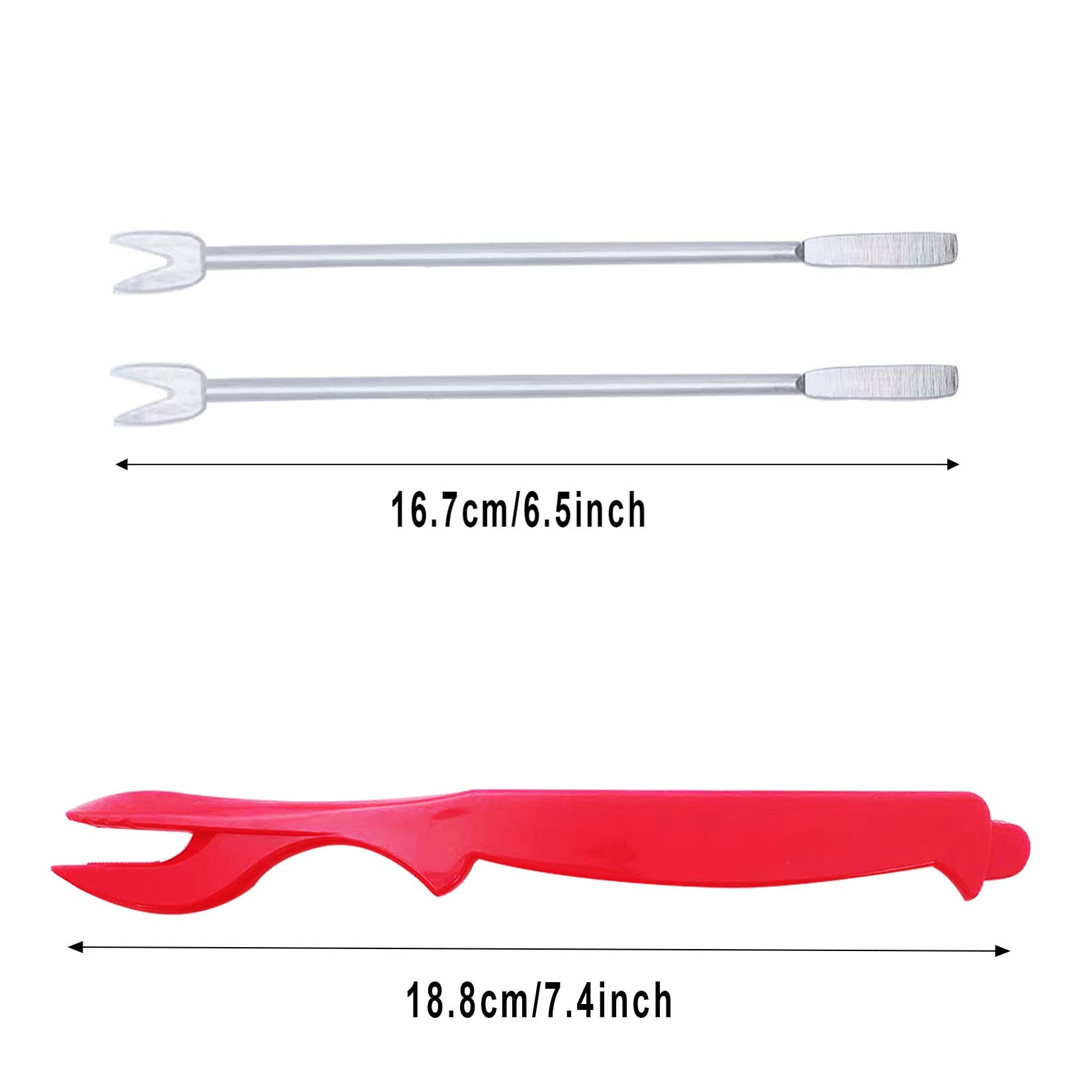 Luckkyme Seafood Tools, Lobster Crab Crackers Lobster Shellers Seafood Forks Seafood Forks(8 Pieces, Red)