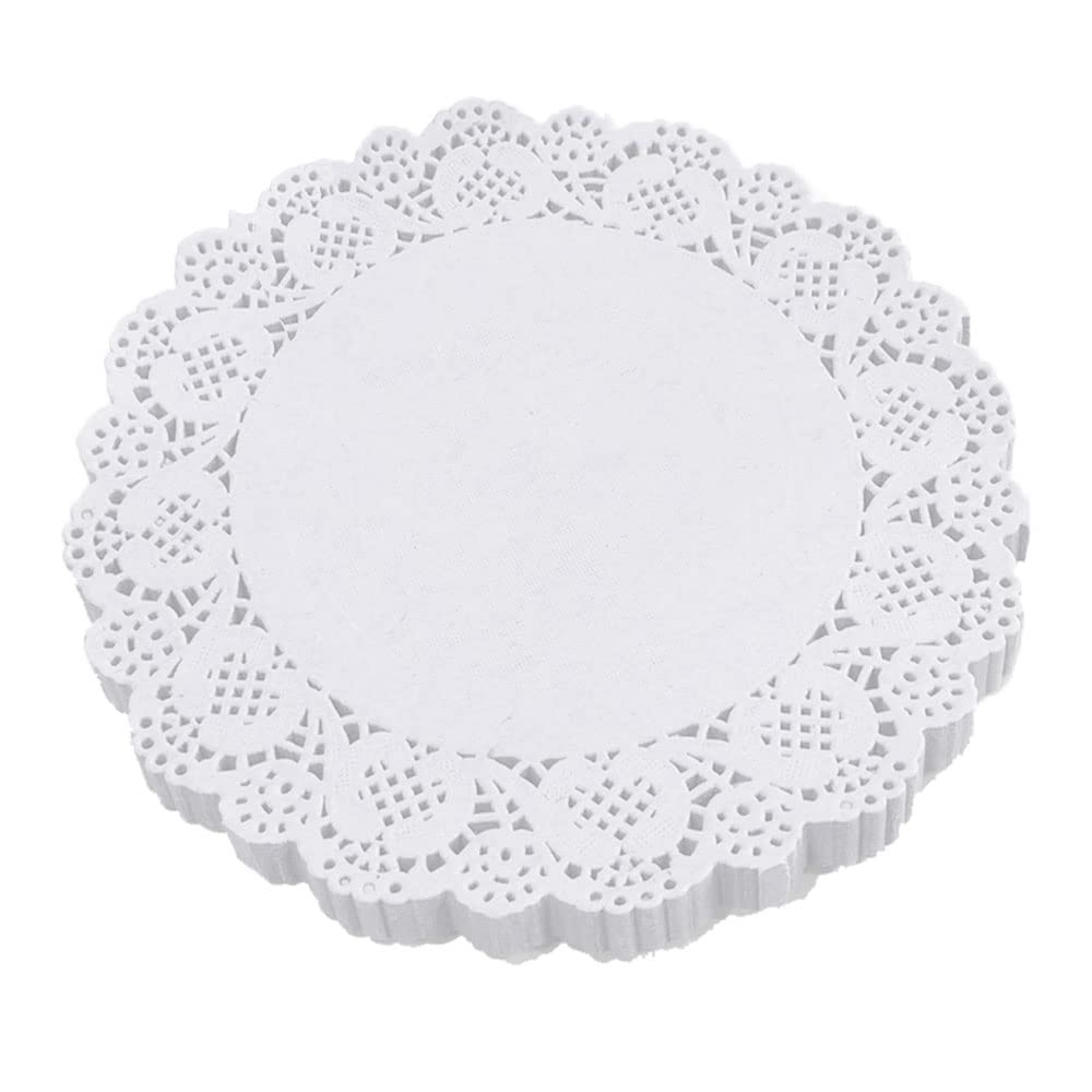 CC wonderland zone 6 Inch Round Paper Doilies - White Lace Disposable Paper Doilies - for Crafts,Cakes,Food, Desserts, 100 PCS