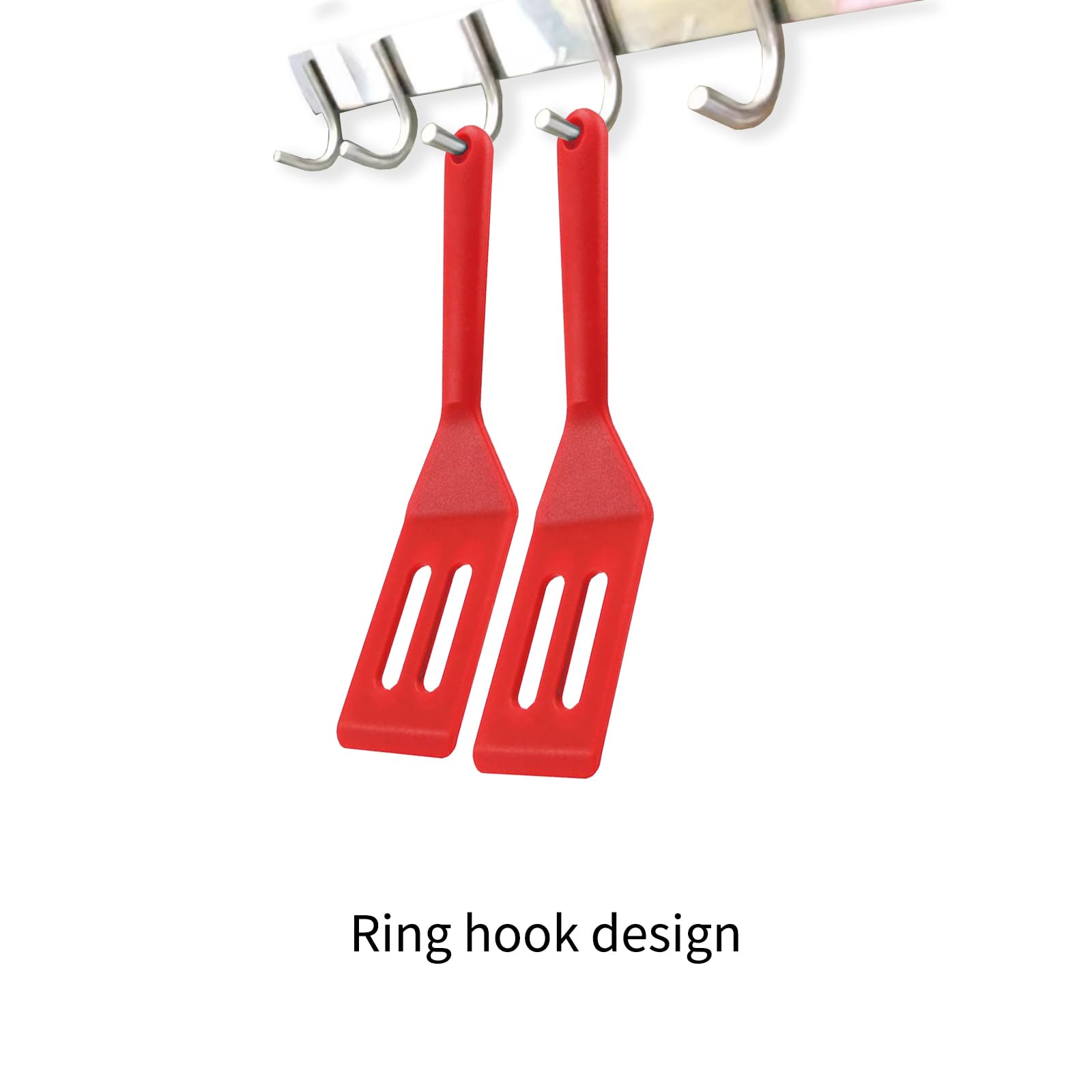 Small Spatula, 2 Pcs Mini Tiny Flexible Silicone Kitchen Turner Spatulas Set For Nonstick Cookware