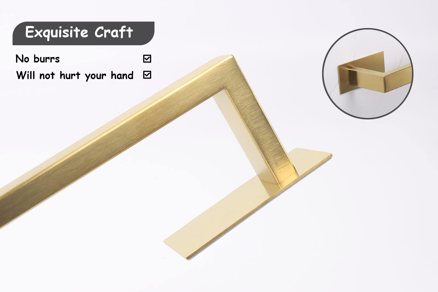 Vanloory Bathroom Towel Bar Self Adhesive  No Drilling Towel Rack Easy to Install  Hand Towel Holder Made of Premium Stainless Steel Sticky on Hand Towel Hanger for Kitchen  Toilet.(24IN  Gold)