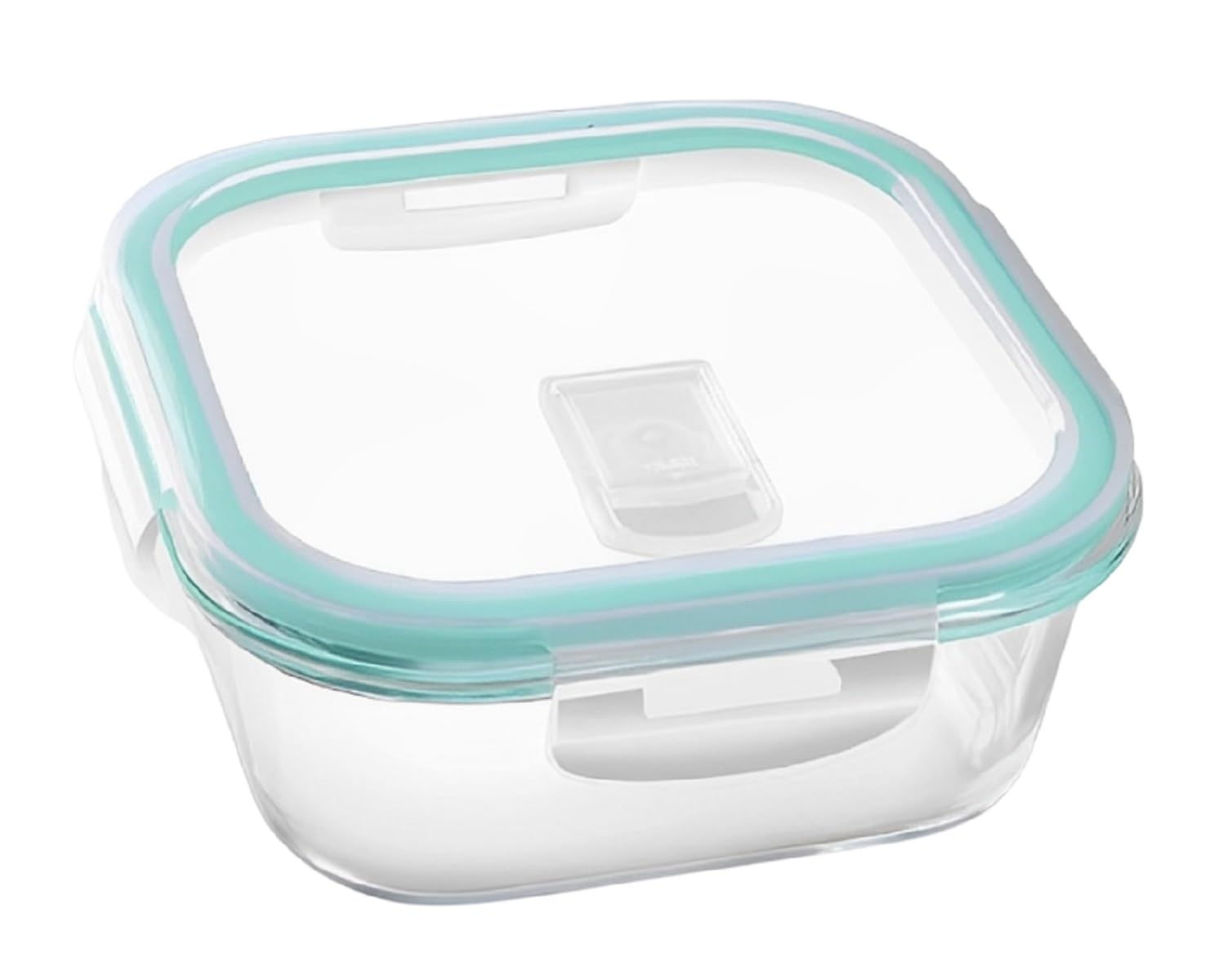 Indusbay 800 Ml Square Borosilicate Glass Food Storage Oven Safe Container Set With Airtight Air Vent Lid Microwave Safe Bowl, 1