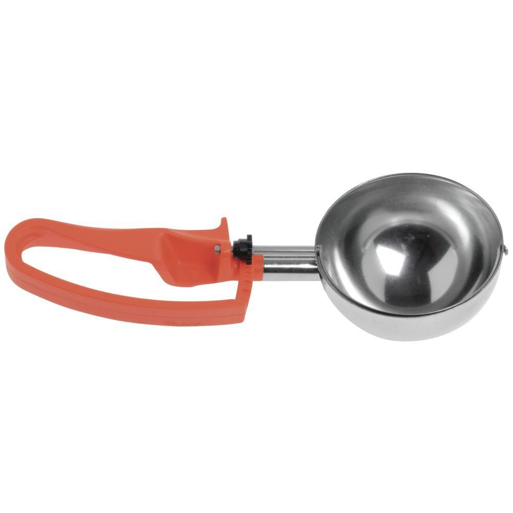 Vollrath 47388 S/S 8 Oz. / #4 Squeeze Disher with Orange Handle,Silver, 1 Count (Pack of 1)