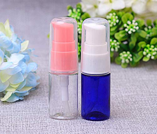 10Ml 0.3 Ounce Clear Plastic Lotion Pump Bottle With Pink Press Pump Head Empty Cosmetic Sample Container For Emulsion Face Crea