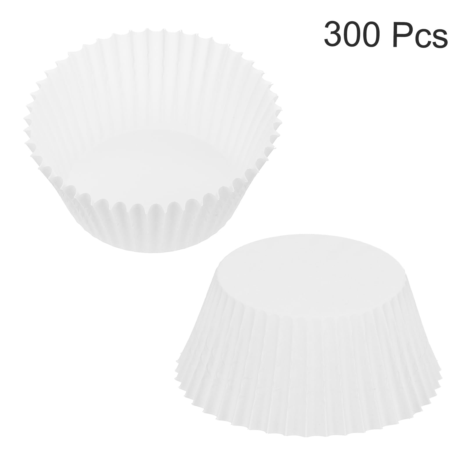 Uxcell 300 Pcs Cupcake Liners, Muffins Paper Baking Cups Wrappers Standard Greaseproof For Baking Cupcake Wrapper, White