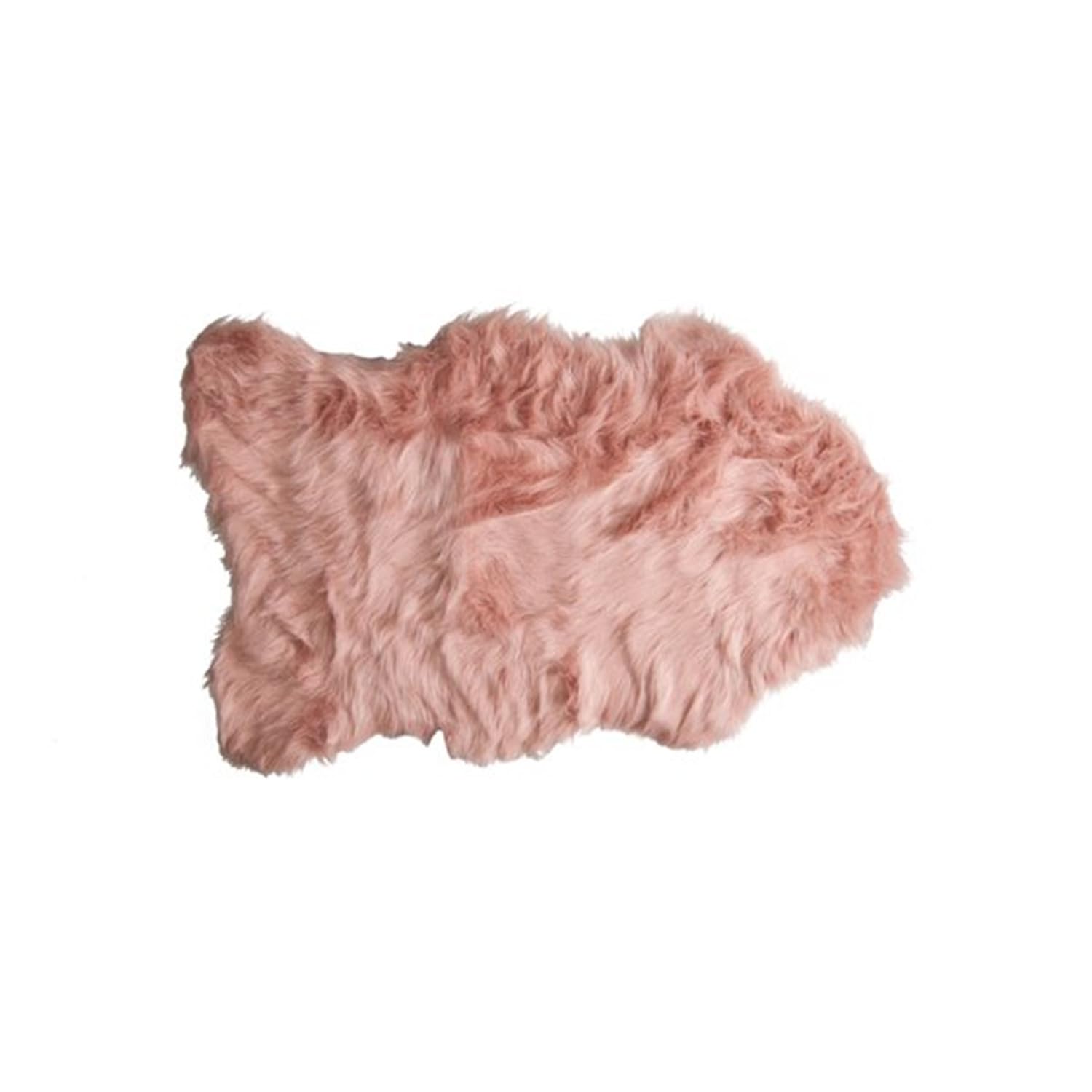 HomeRoots Decor 2 x 3 Dusty Rose Faux Sheepskin Area Rug