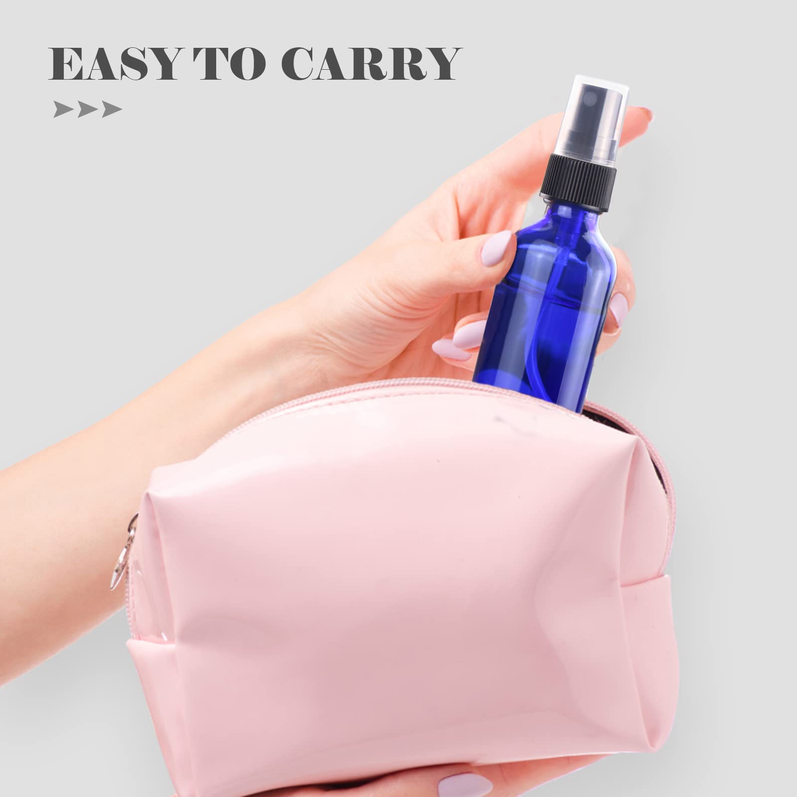 Wedama Glass Spray Bottles, Mini Spray Bottles 2 Oz, Empty Small Spray Bottles With Funnel Dropper, Fine Mist For Hair, Travel,